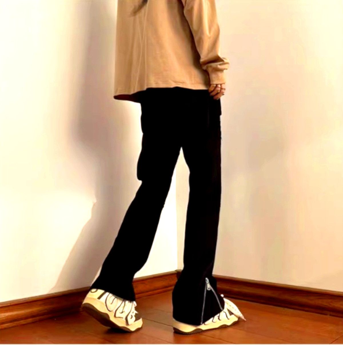 Designer × Japanese Brand × Vintage Vintage Punk Rock Zippers Micro Flared Pants Rave Unique Size US 33 - 3 Thumbnail
