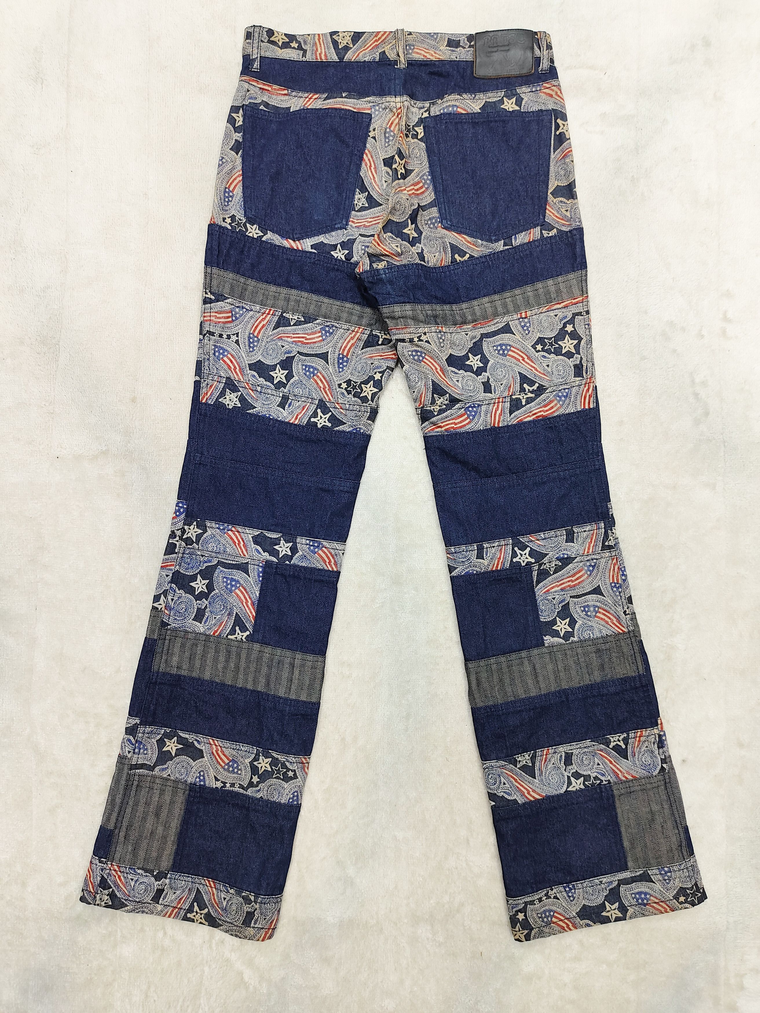 Japanese Brand 90s Batsu🇯🇵 Archive Paisley Graphic Panel Patchwork Jeans Size US 30 / EU 46 - 4 Thumbnail