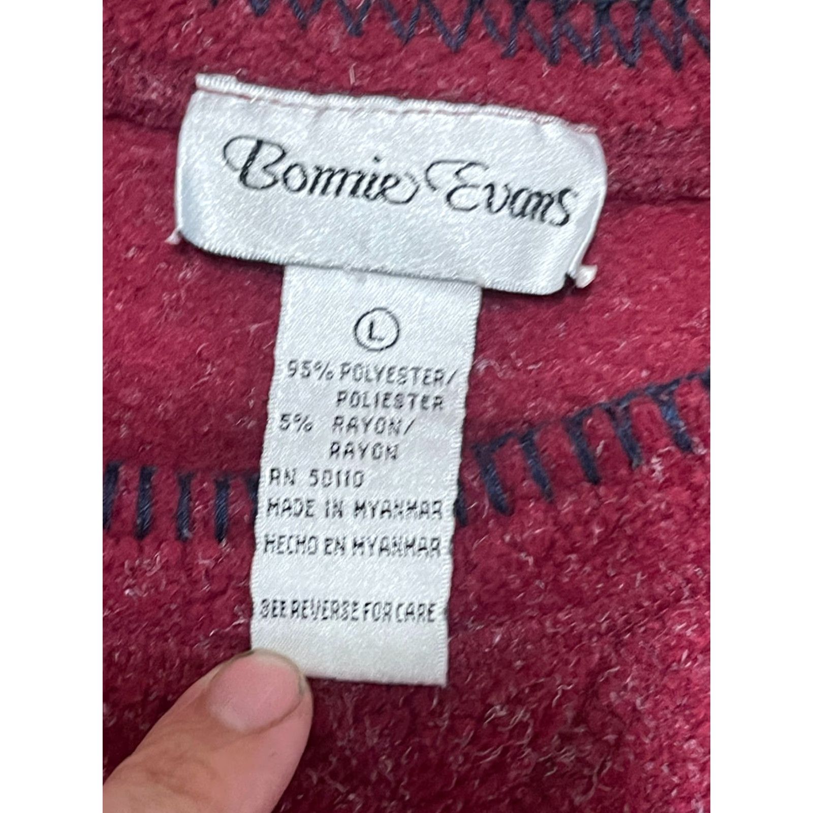 Vintage Bonnie Evans Sweater Women L Red Long Sleeve Leaves Pullover Casual Fall Spring Summer Regular Size L / US 10 / IT 46 - 7 Thumbnail