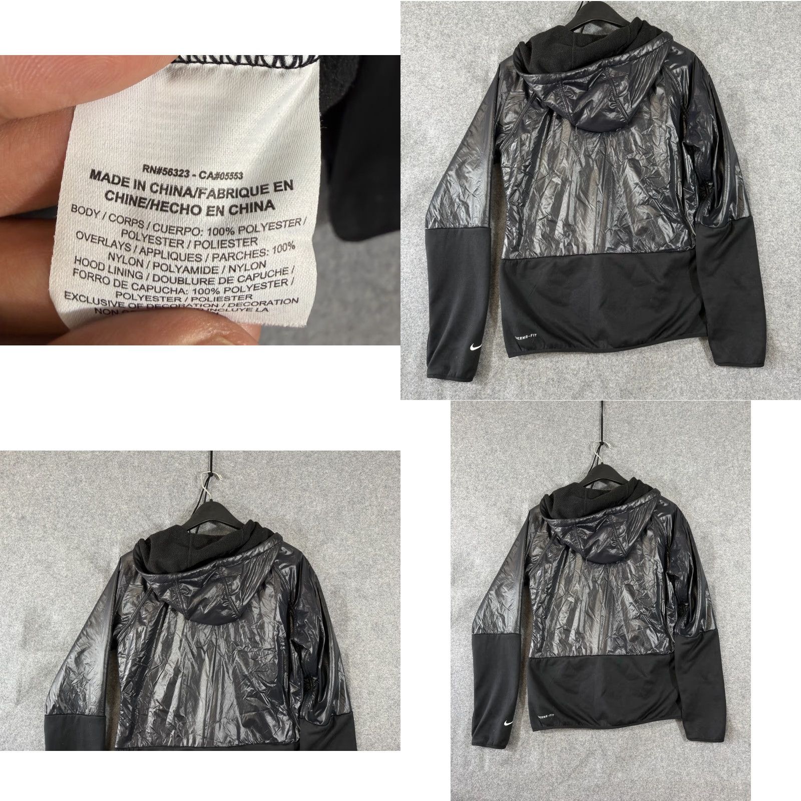 Nike Nike Therma-Fit Hooded Jacket Womens M Black Full-Zip Fleece Water Repellent Size M / US 6-8 / IT 42-44 - 8 Thumbnail