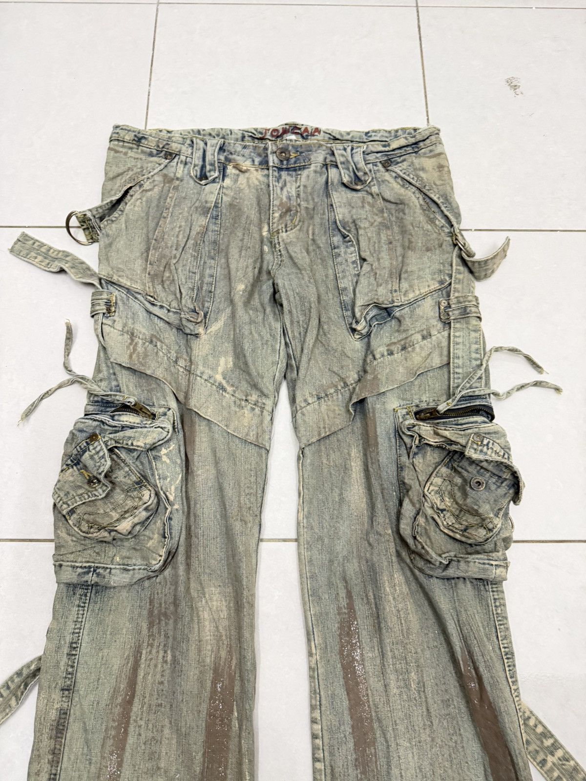 Japanese Brand Rare Sick Joneaa Mud Wash Multipockets Tactikal Denim Jeans Size US 35 - 4 Thumbnail