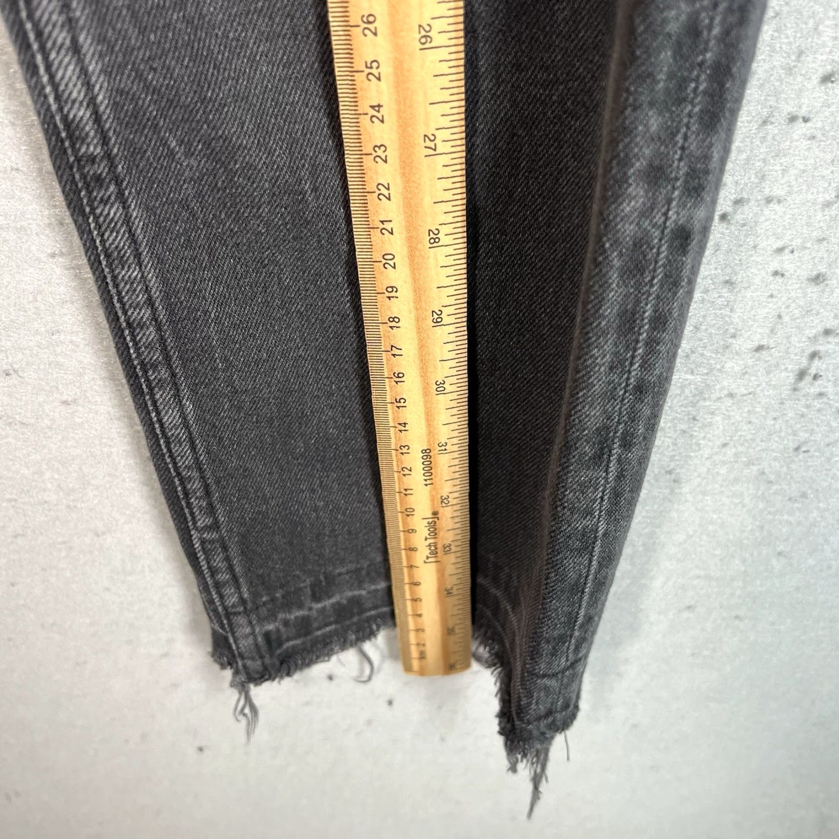 Allsaints ALL SAINTS AVA Raw Hem Washed Black Straight Cut Relaxed Leg JEANS Waist 26 Size 26" / US 2 / IT 38 - 4 Thumbnail
