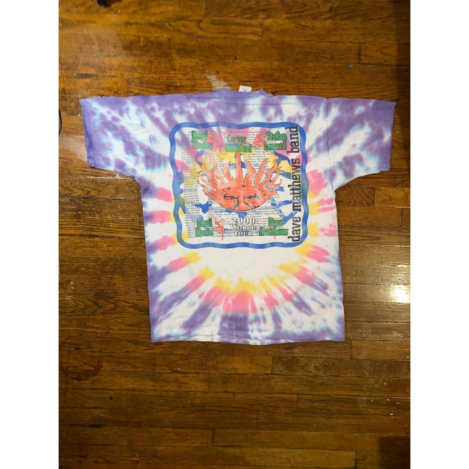Band Tees × Other × Vintage VTG Dave Matthews Band Tour Shirt XL Tie Dye Fire Dancer Size US XL / EU 56 / 4 - 2 Thumbnail