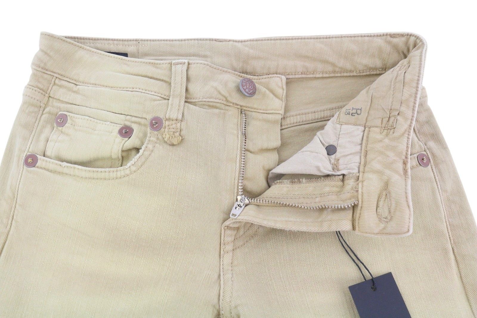 R13 BOY STRAIGHT 24 Khaki Stretch Washed Cropped 86265 Size 24" / US 00 / IT 34 - 5 Thumbnail