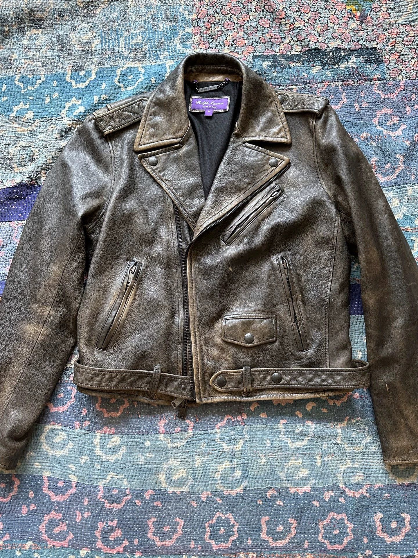 Polo Ralph Lauren RRL Purple Label Motorcycle Jacket M New W/Tags Size US M / EU 48-50 / 2 - 1 Thumbnail