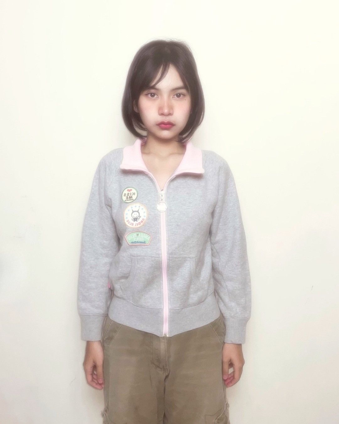 Angel Blue Angel Blue Japan Multi-Patch Grey Track Jacket JDM Streetwea Size XS / US 0-2 / IT 36-38 - 1 Thumbnail