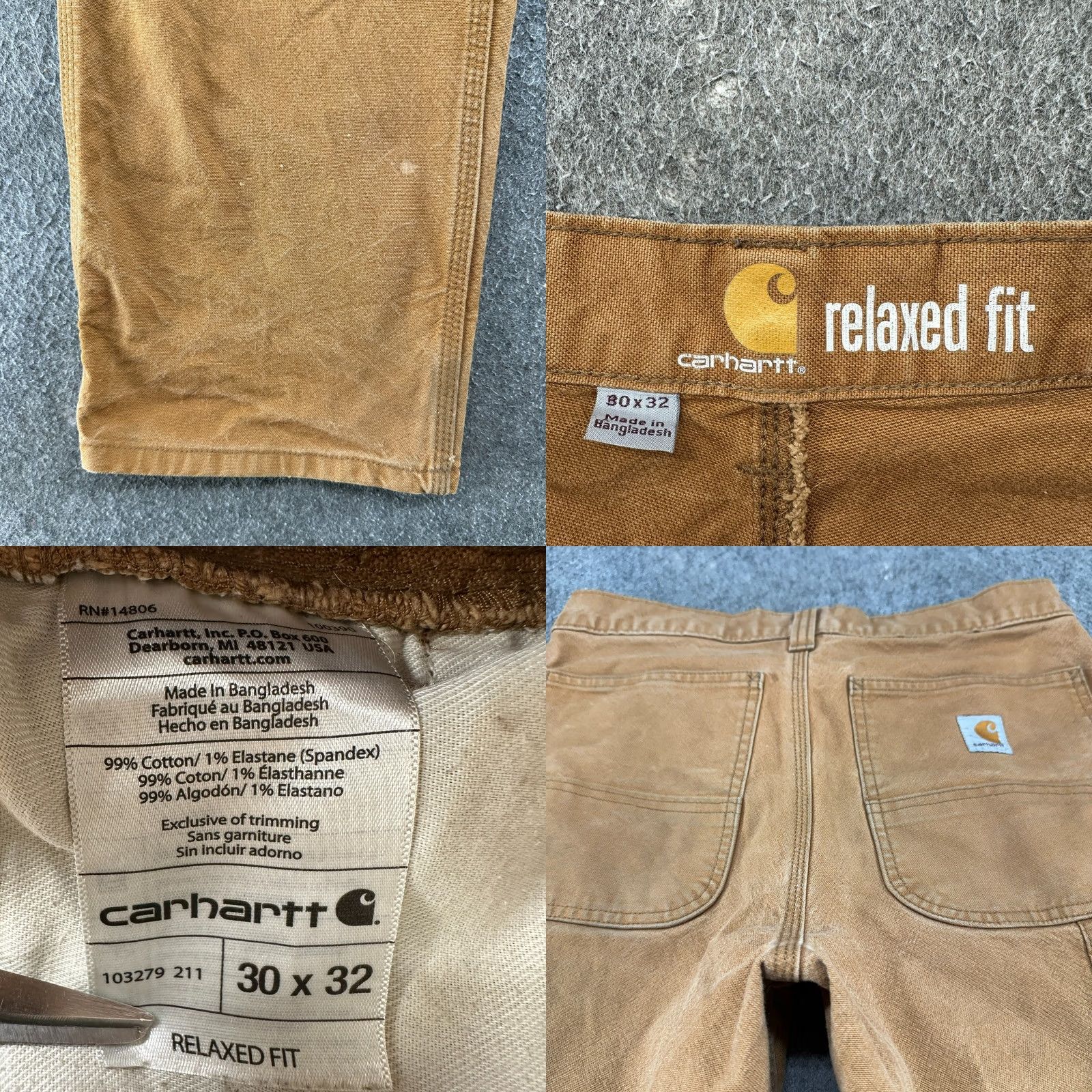 Carhartt Carhartt Pants Mens 30x32 Brown Tan Canvas Relaxed Fit Straight Leg Workwear Carpenter Pant Size US 30 / EU 46 - 8 Thumbnail