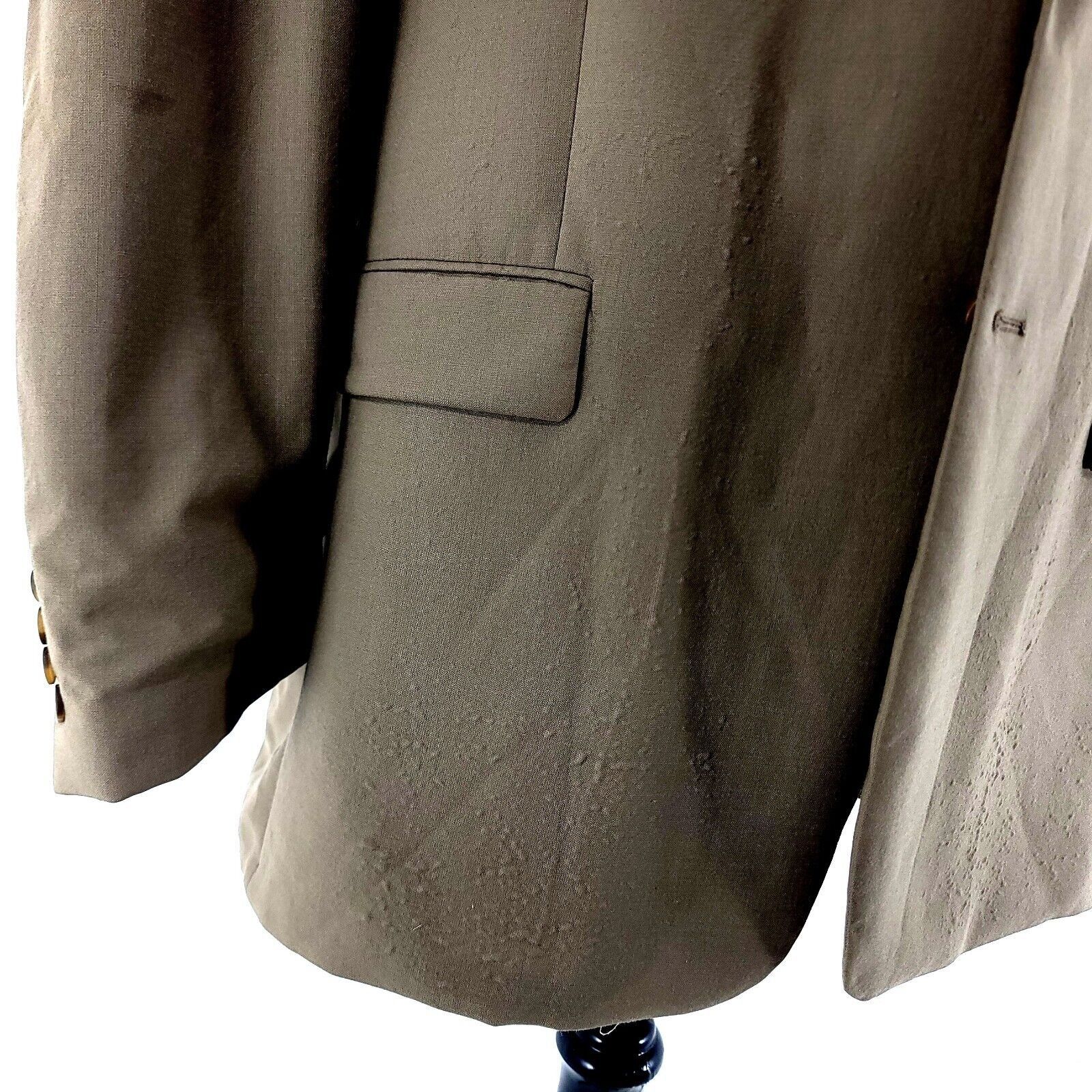 Ralph Lauren DAMAGED Lauren Ralph Lauren Wool 3 Button Blazer 48L Tan Maj Size 48L - 4 Thumbnail
