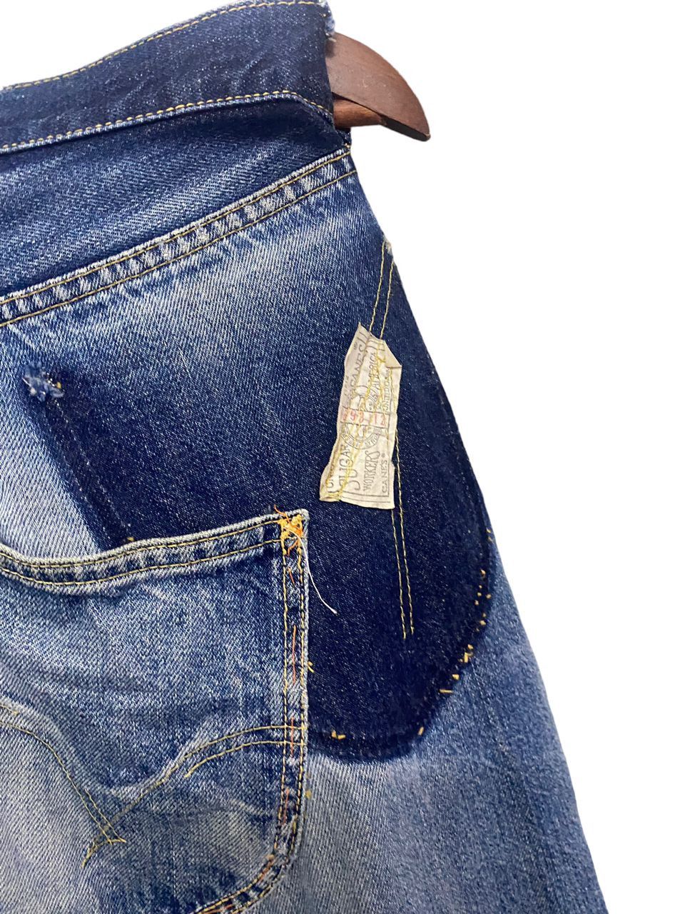Sugar Cane 💥BEST OFFER💥VINTAGE SUGAR CANE SELVEGDE DISTRESSED DENIM Size US 30 / EU 46 - 9 Thumbnail