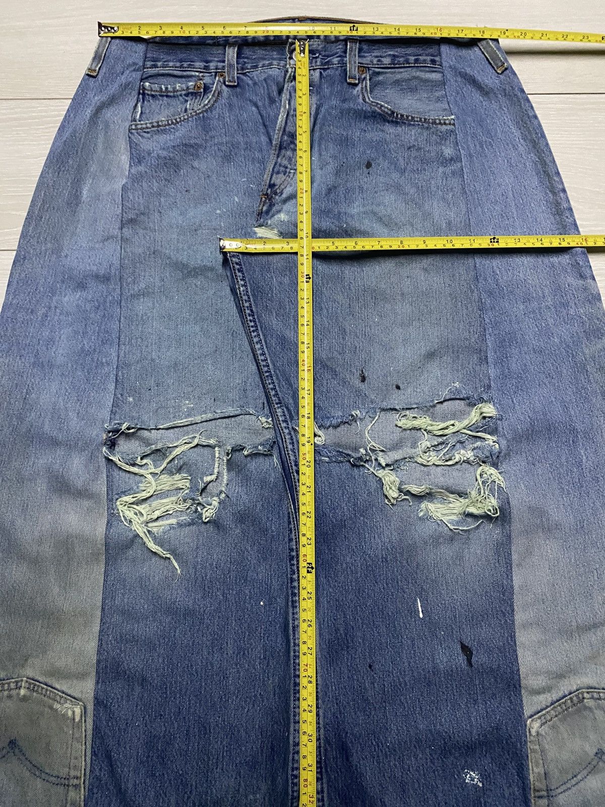 Levi's Levis Crazy Custom Super Baggy Style Paint Splatter Jeans Size US 36 / EU 52 - 20 Thumbnail