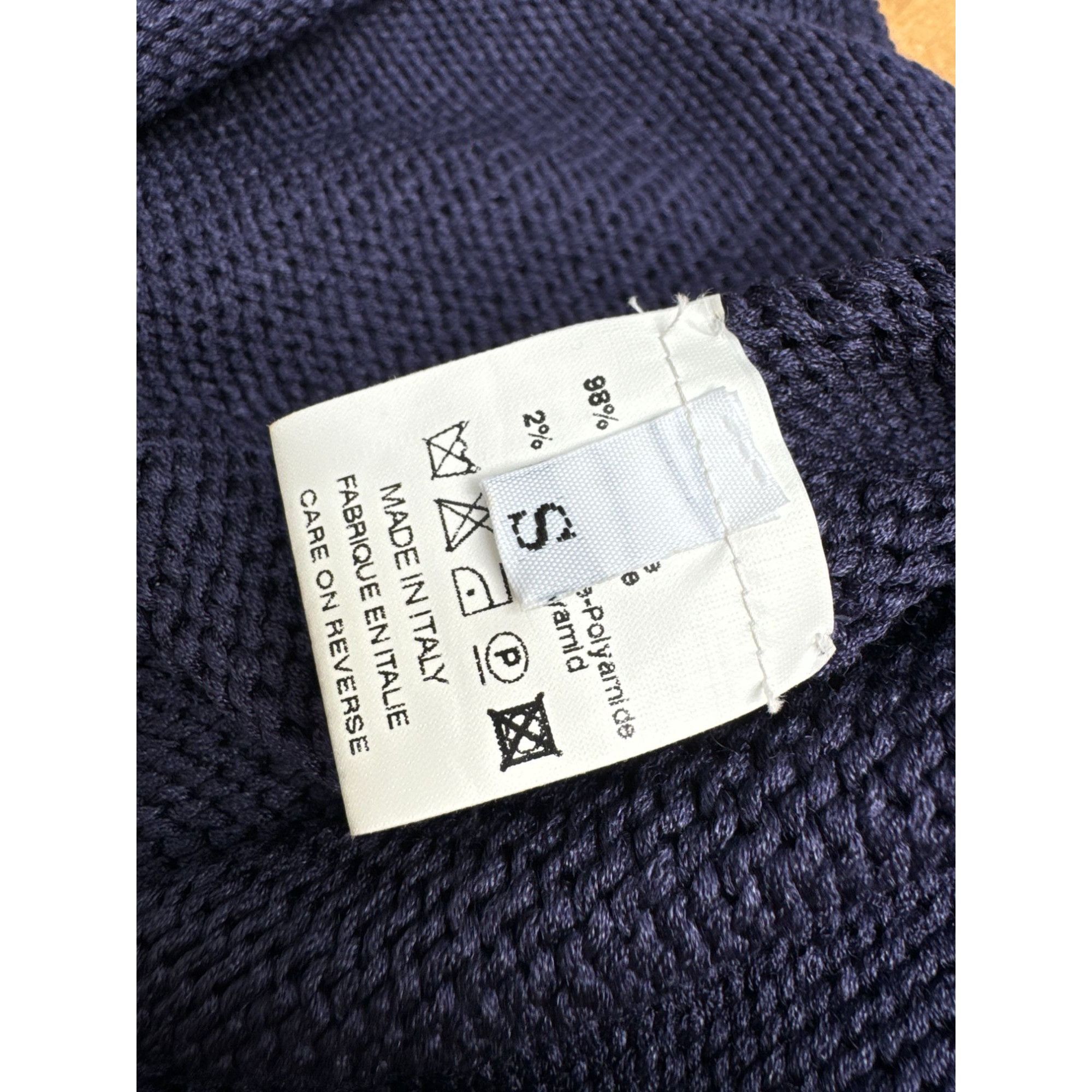 Hermes Martin Margiela Navy Silk Knitted Sleeveless Top Size S / US 4 / IT 40 - 6 Thumbnail