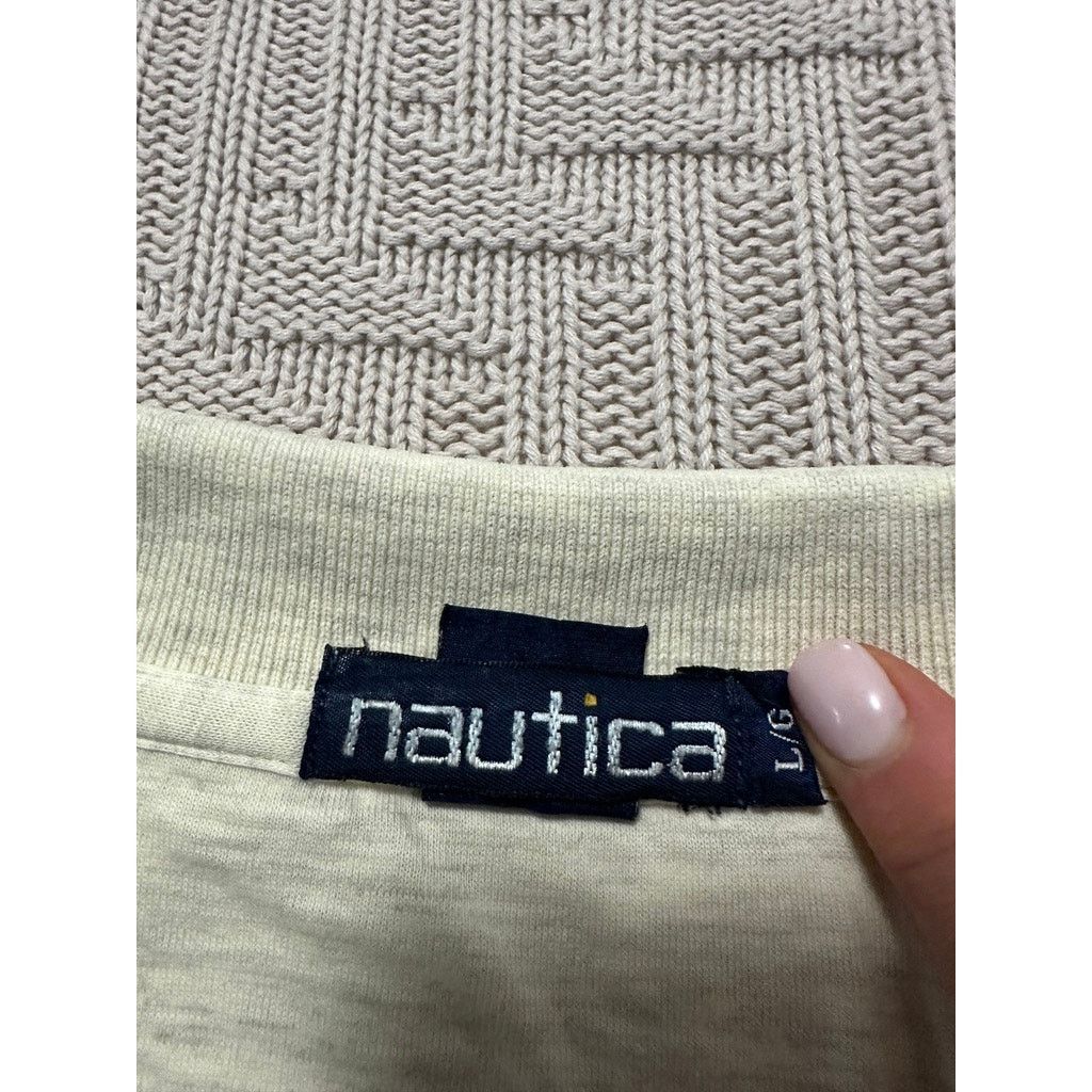 Nautica Vintage Nautica beige and navy striped polo size L Size US L / EU 52-54 / 3 - 4 Thumbnail