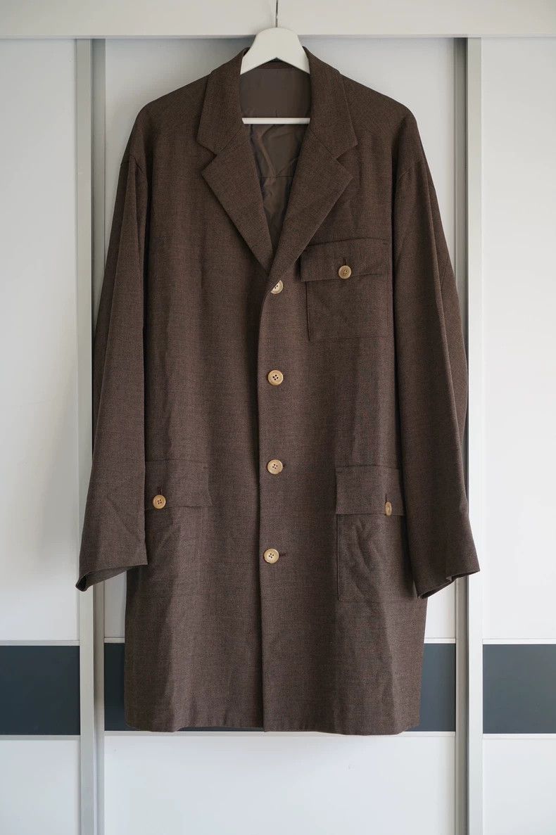 Yohji Yamamoto Yohji Yamamoto Brown Coat with Golden Embroidery Size US M / EU 48-50 / 2 - 1 Thumbnail
