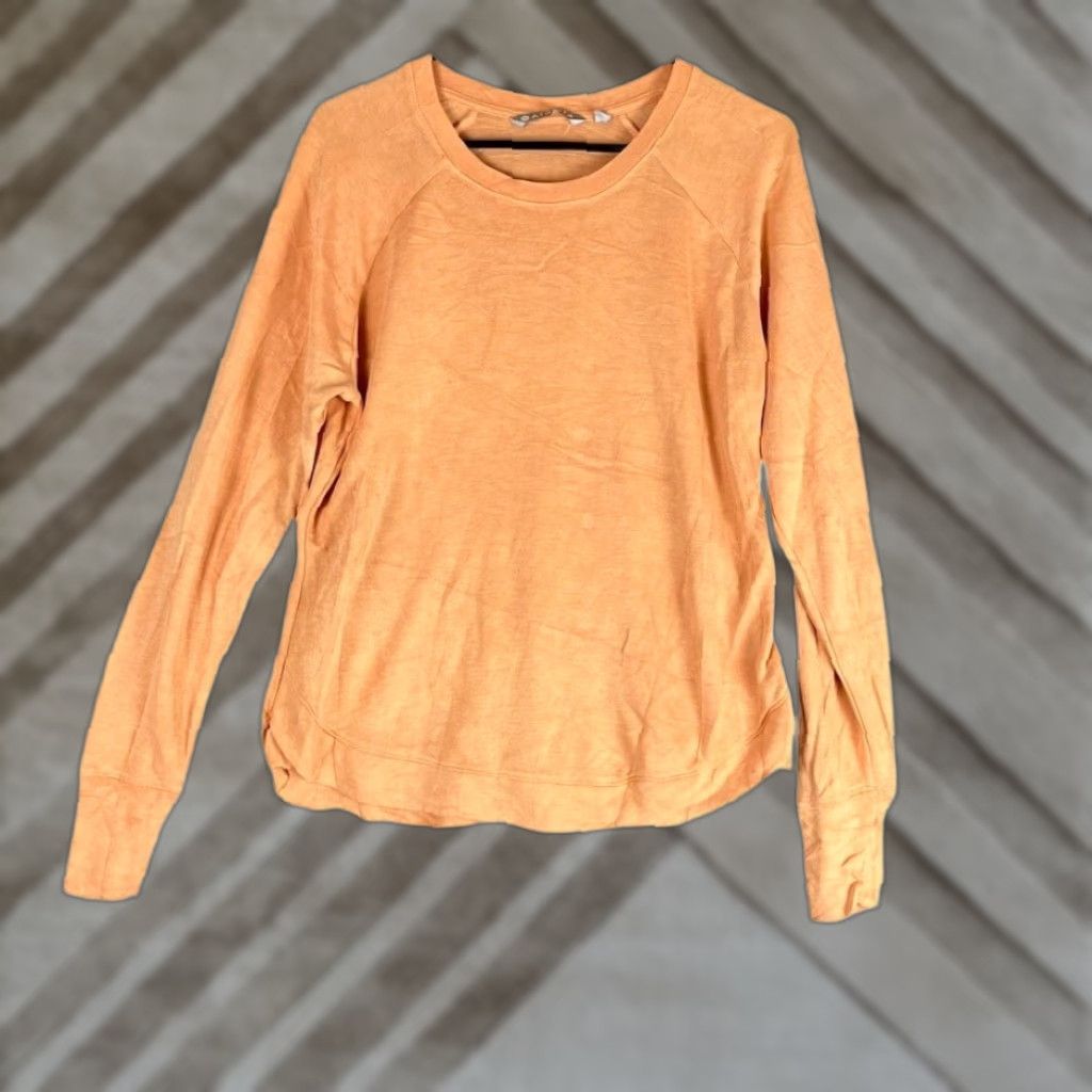 Athleta Athleta Sweater Orange Coaster Luxe Recover Modal Blend Small Womens Crew Neck Long Sleeve Pullover Knit Solid Fall Winter Casual Workwear Size S / US 4 / IT 40 - 1 Thumbnail