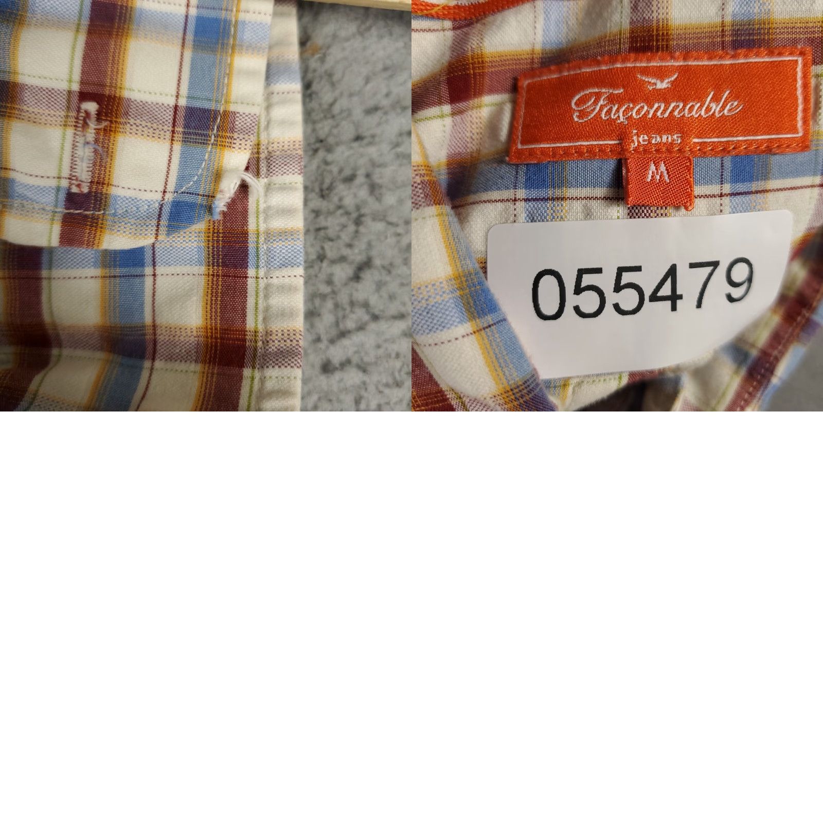 Faconnable Façonnable Button-Up Shirt Mens Medium Red Blue Plaid Long Sleeve Casual Size US M / EU 48-50 / 2 - 8 Thumbnail