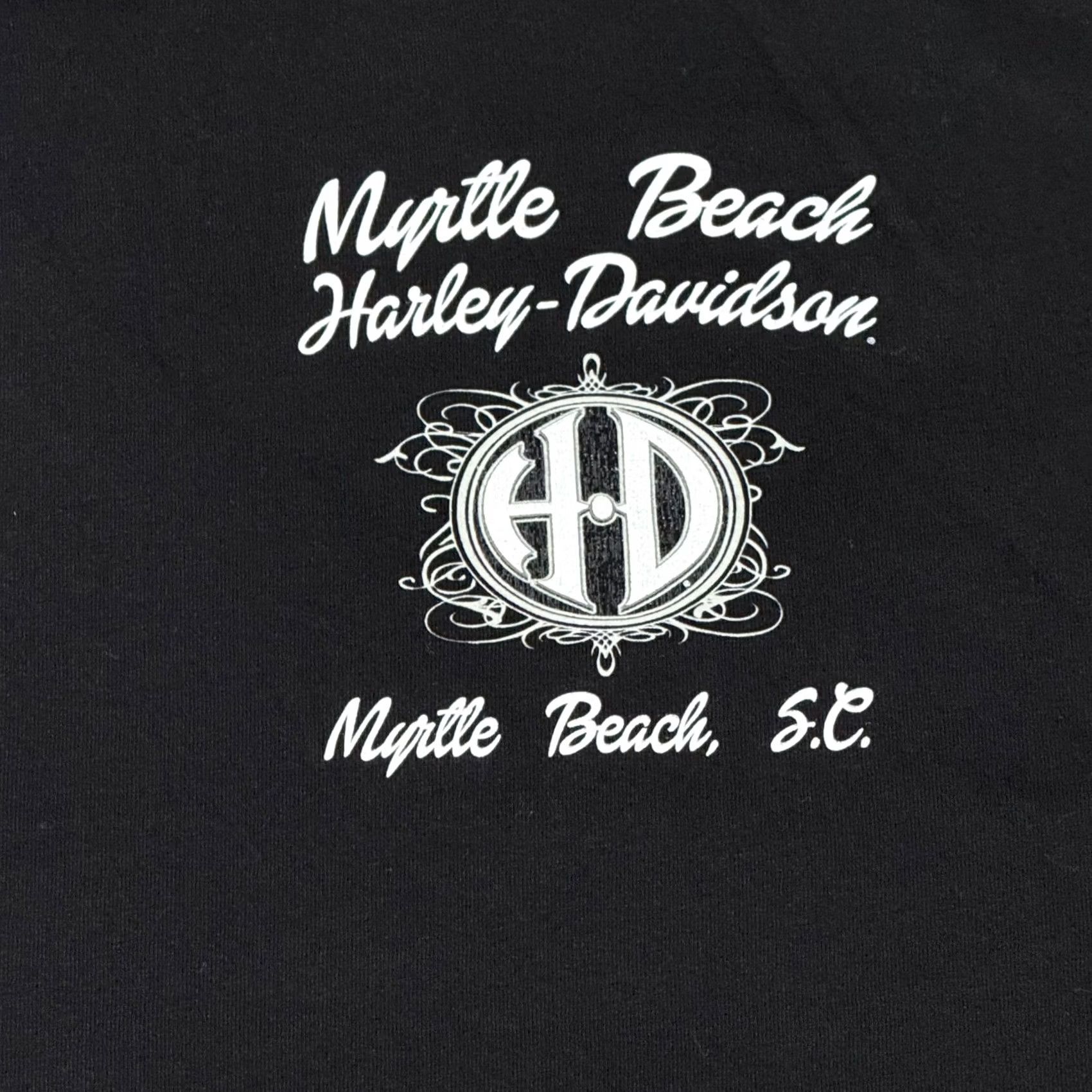 Harley Davidson Harley-Davidson T-Shirt Black V-Neck Short Sleeve Skull Sparkle Myrtle Beach Womens XL Size XL / US 12-14 / IT 48-50 - 7 Thumbnail