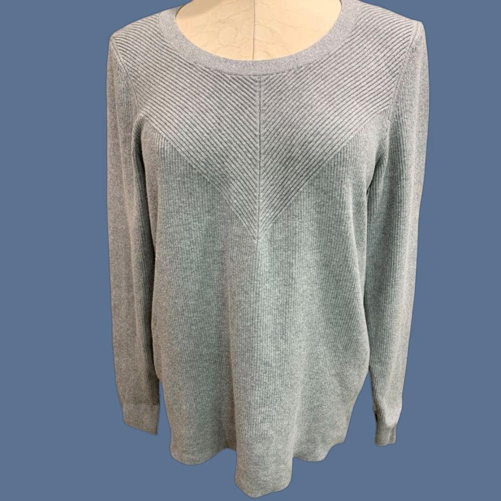 Talbots Talbots Sweater Womens Gray Ribbed Cotton Blend Size Large Size L / US 10 / IT 46 - 1 Thumbnail