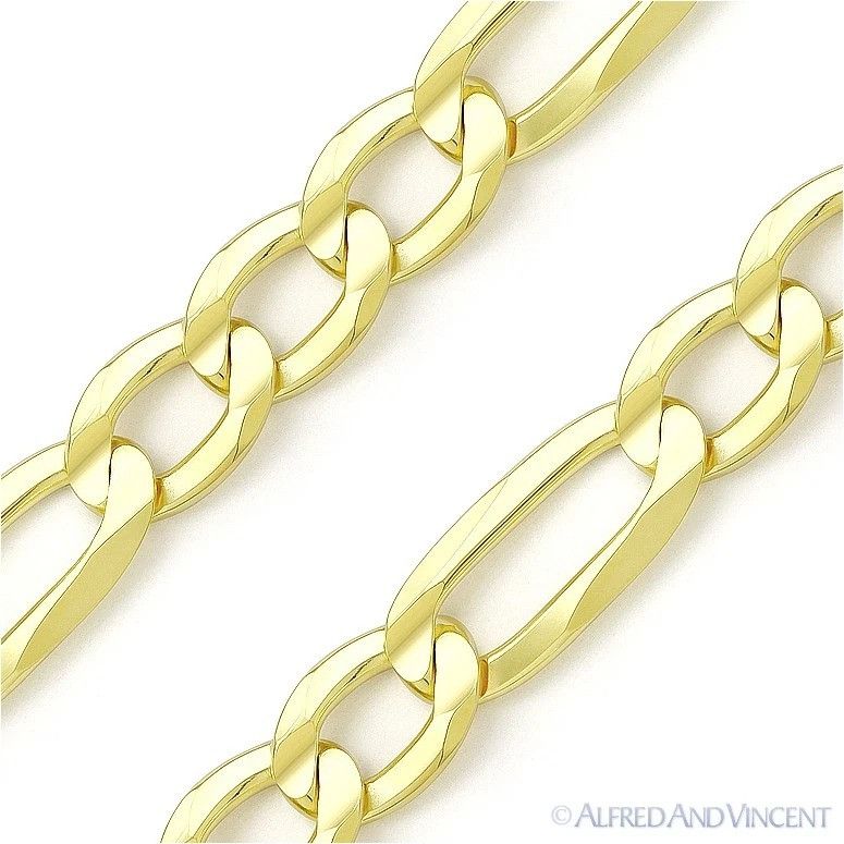 Other 8.3mm Figaro / Figaroa Link D-Cut Pave Chain Bracelet Size ONE SIZE - 2 Thumbnail