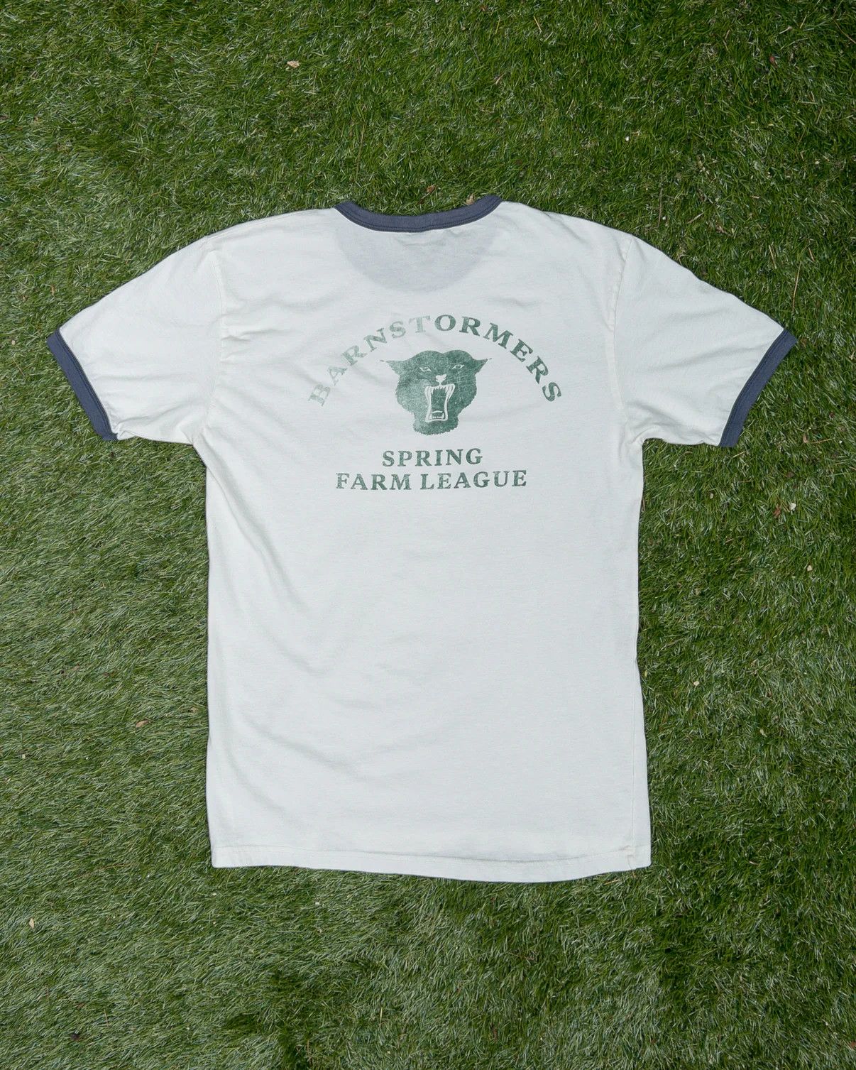 WYTHE 💚 Wythe Cotton Ringer T-Shirt Barnstormers Back Print NEW Size US L / EU 52-54 / 3 - 1 Thumbnail