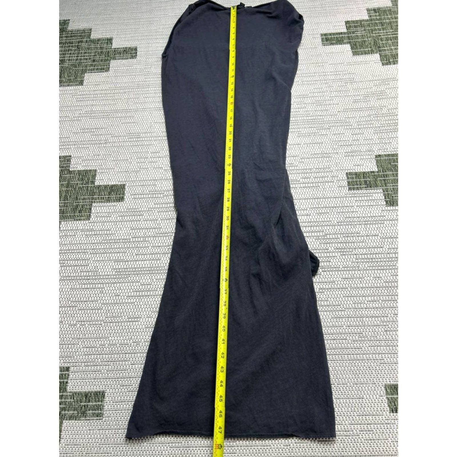Allsaints Riviera Devo Gathered Jersey Dress Womens Medium Gray Asymmetrical Hem Maxi Fashion