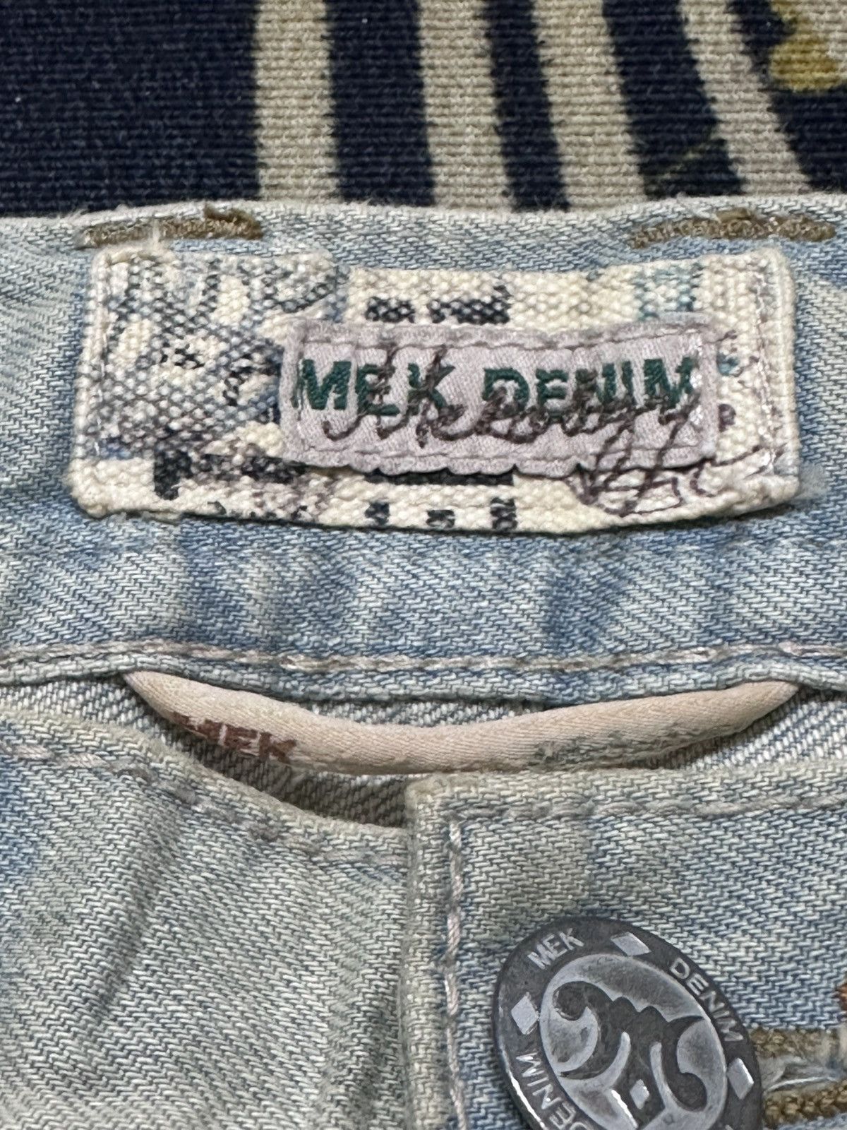 Mek Denim Vintage MekDenim Faded Mudwash Distressed Denim Size US 33 - 9 Thumbnail