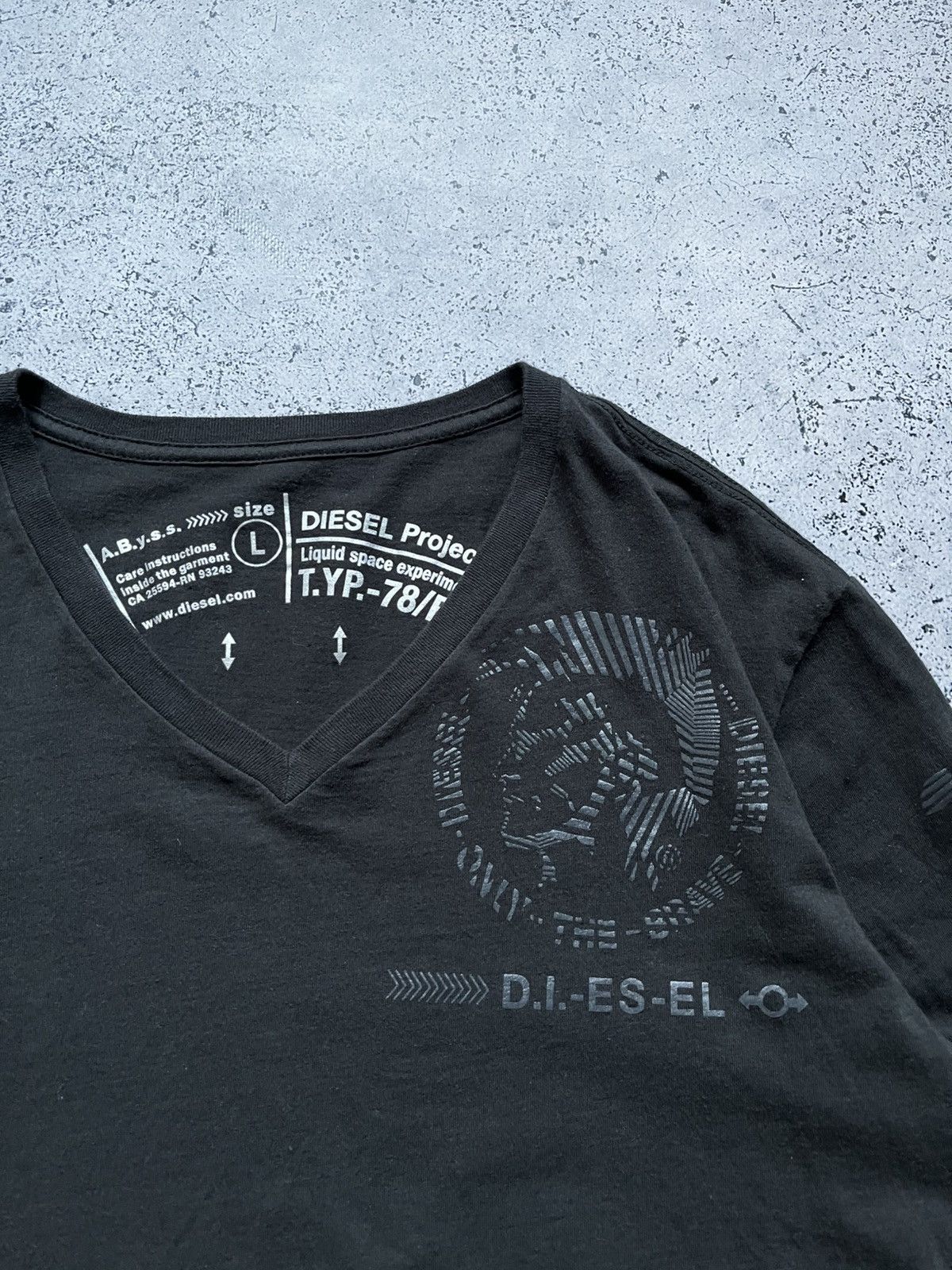 Diesel Vintage Diesel Long Sleeve V-neck Big Logo Black Size L Y2K Size US L / EU 52-54 / 3 - 3 Thumbnail