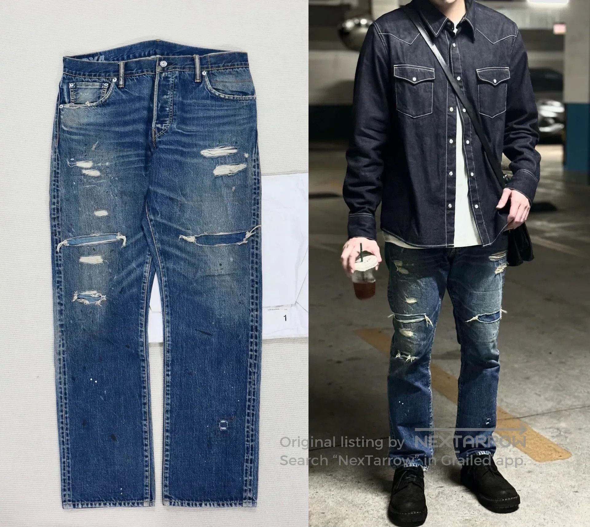 Visvim visvim social sculpture distressed denim pants. Size US 42 / EU 58 - 1 Thumbnail