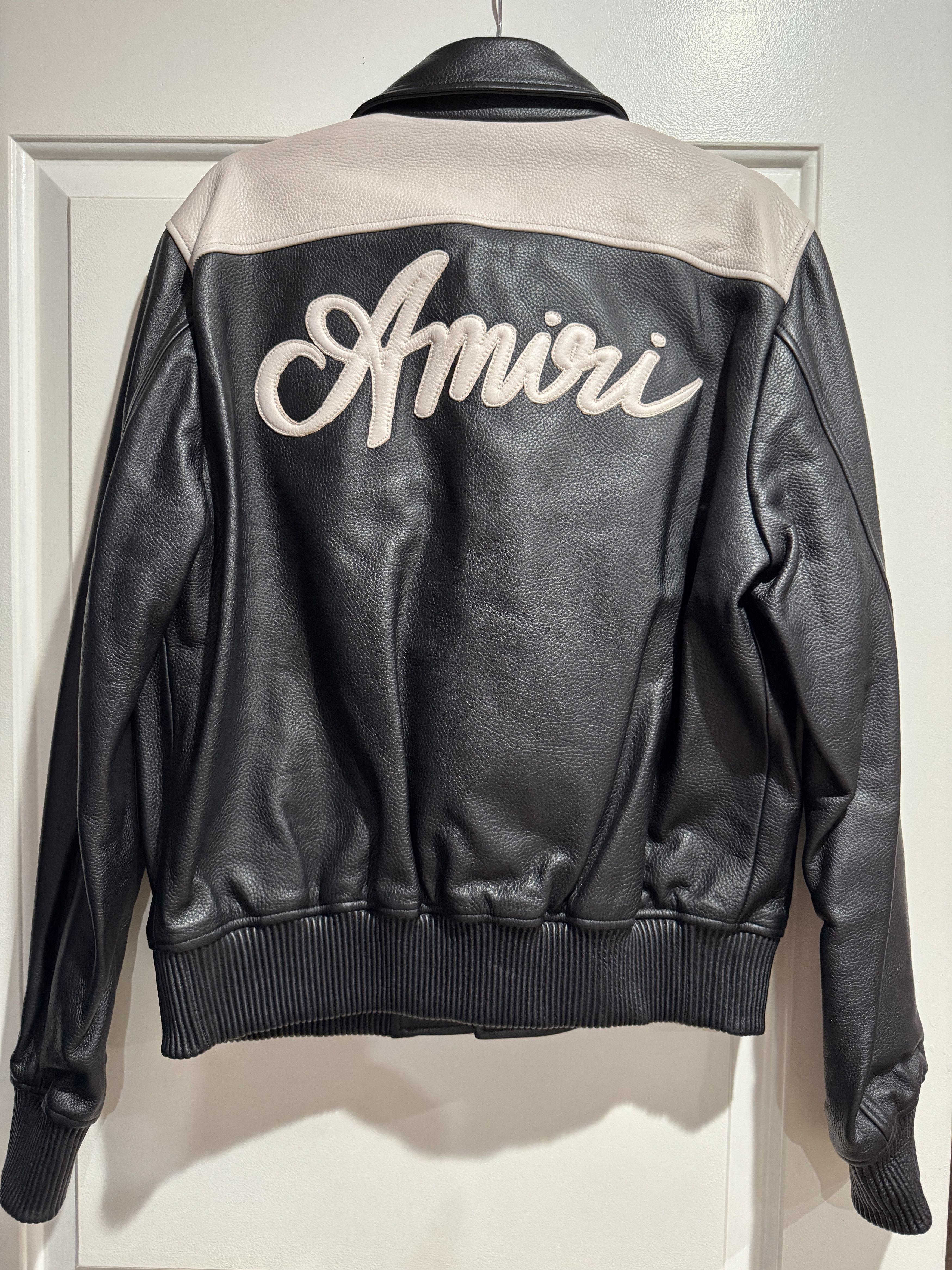 Amiri Amiri leather jacket in black/ white Size US L / EU 52-54 / 3 - 2 Thumbnail