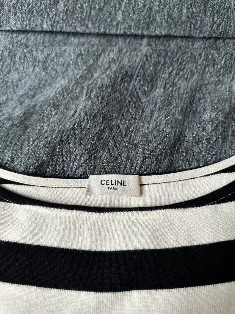 Celine Celine Striped Long Sleeve Embroidered Top Size US S / EU 44-46 / 1 - 3 Thumbnail