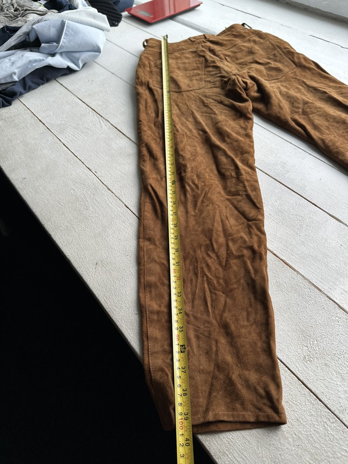 Leather 🚨Vintage leather pants motorcycles BROWN LUXURY Y2K Size 26" / US 2 / IT 38 - 13 Thumbnail