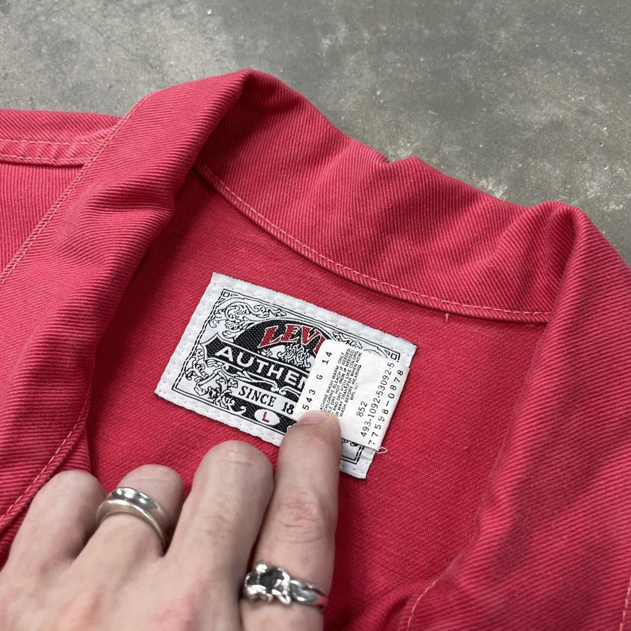 Levi's Vintage Levi’s Red Denim Trucker Jacket 90s Red Size US L / EU 52-54 / 3 - 5 Thumbnail