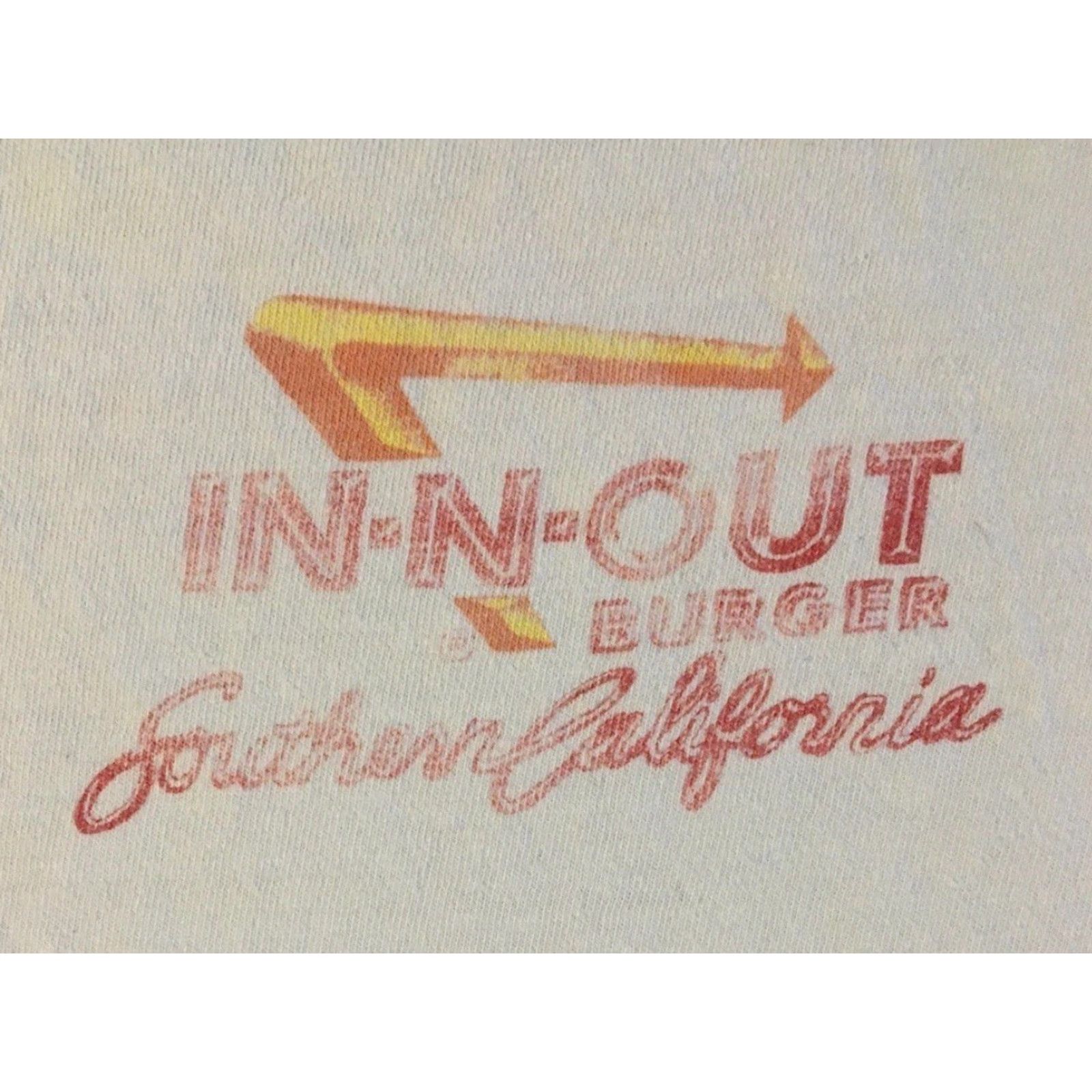 Vintage VINTAGE 90s In N Out Burger Faded Distress Shirt L White Men Short Sleeve T-Shirt USA Mcdonalds Fast Food Surf Grunge 80s Size US L / EU 52-54 / 3 - 4 Thumbnail