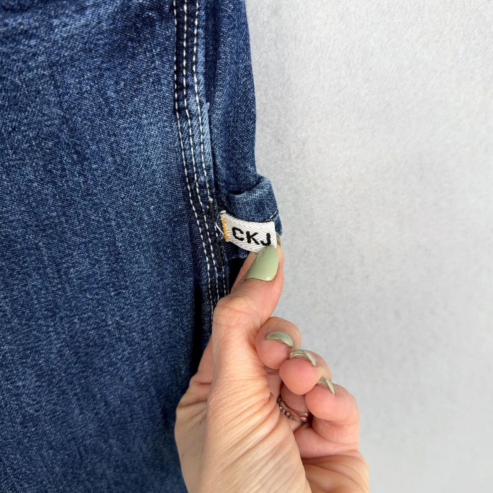 Vintage Calvin Klein Jeans Mens 38 Blue Denim Baggy Skater Carpenter Workwear Pants - 90s Vintage Size US 38 / EU 54 - 5 Thumbnail