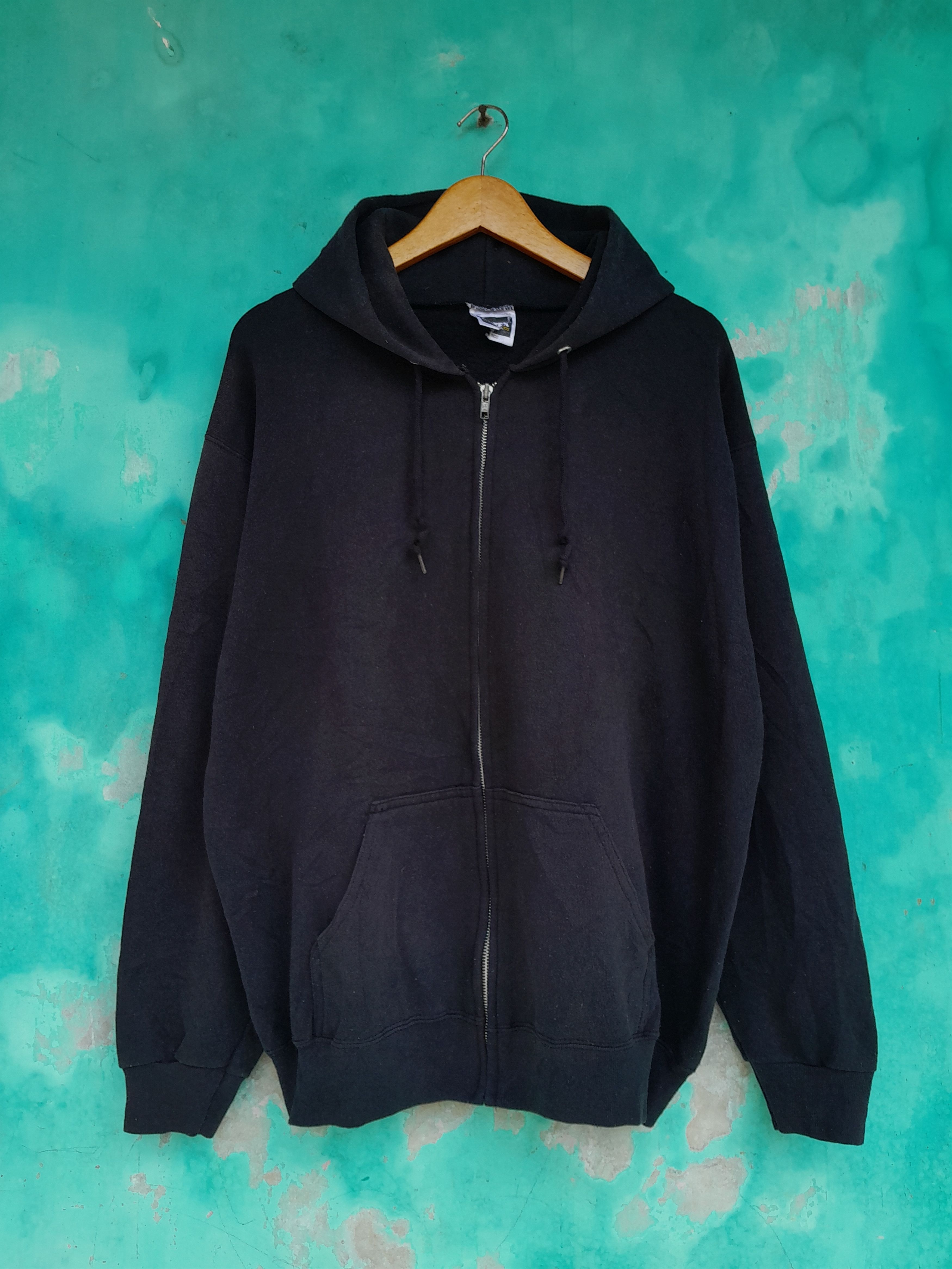 Tultex Vintage 90s TULTEX Blank zipper hoodie Size US L / EU 52-54 / 3 - 1 Thumbnail