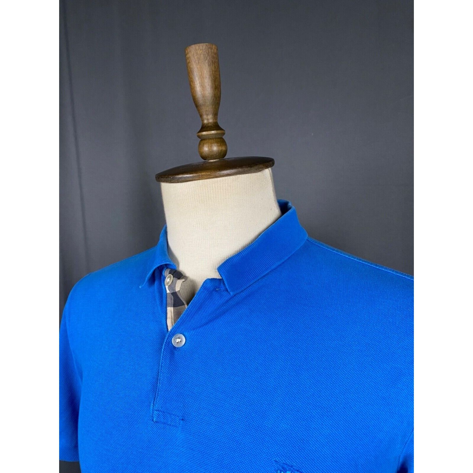 Burberry Burberry Nova Check Collar Small Logo Men's Blue Polo T-Shir Size US L / EU 52-54 / 3 - 5 Thumbnail