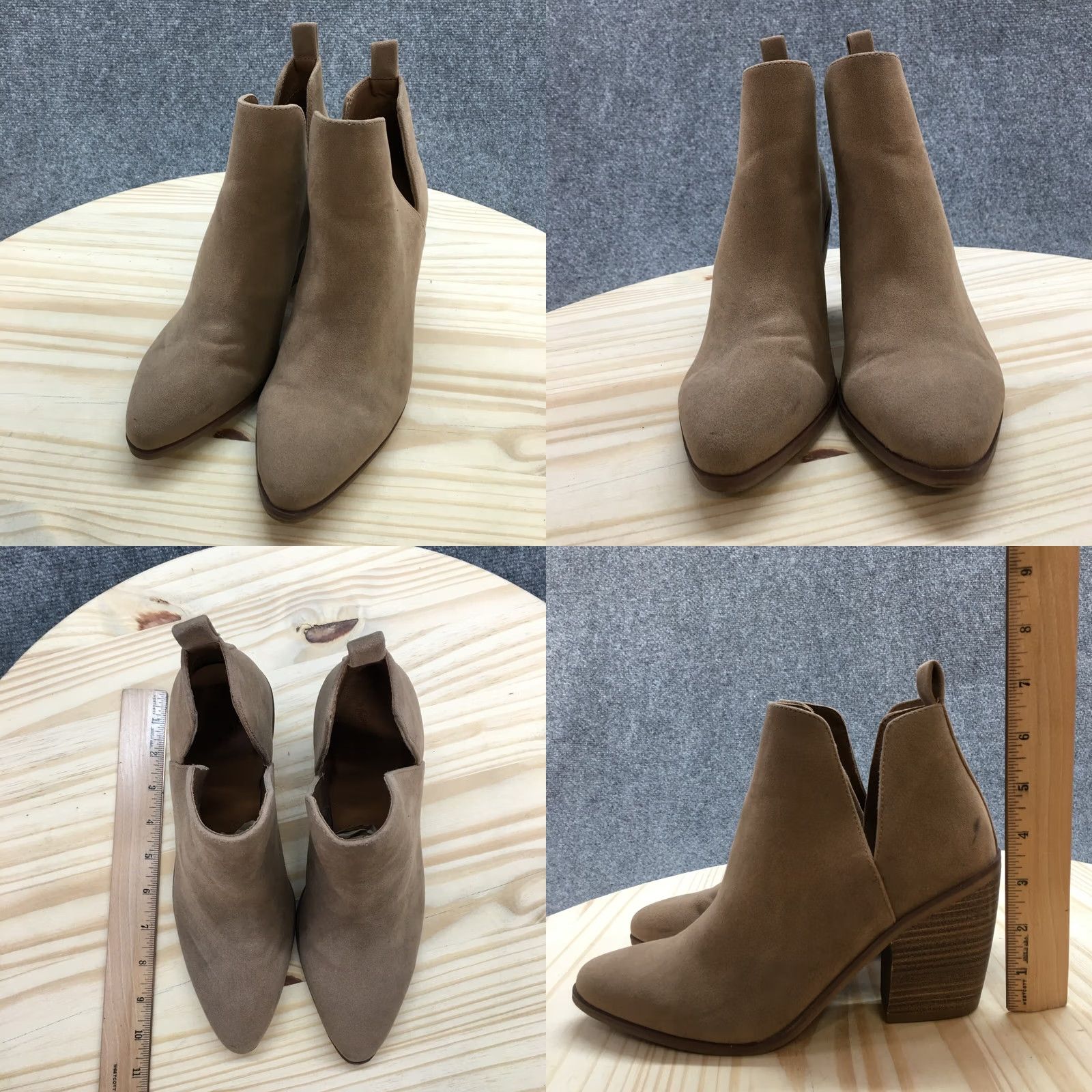 Vintage Universal Thread Boots Womens 7.5 Ankle Booties Brown Leather Pull On High Heel Block Casual Shoes Womens Shoes Size US 8 / IT 38 - 8 Thumbnail