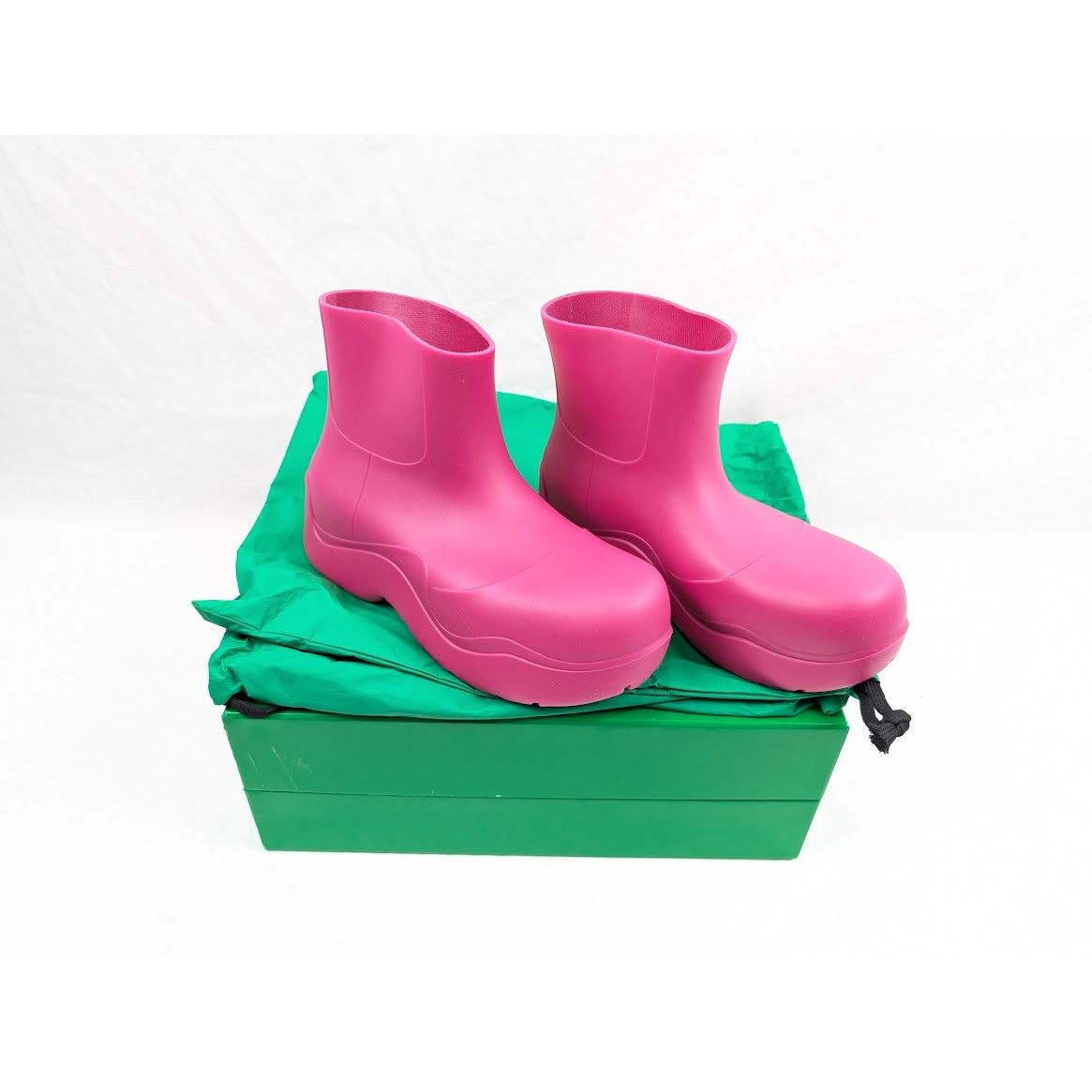 Bottega Veneta o1rshd1 Women's Matt Rubber Puddle Boots in Hollyhock Size US 9 / IT 39 - 16 Thumbnail