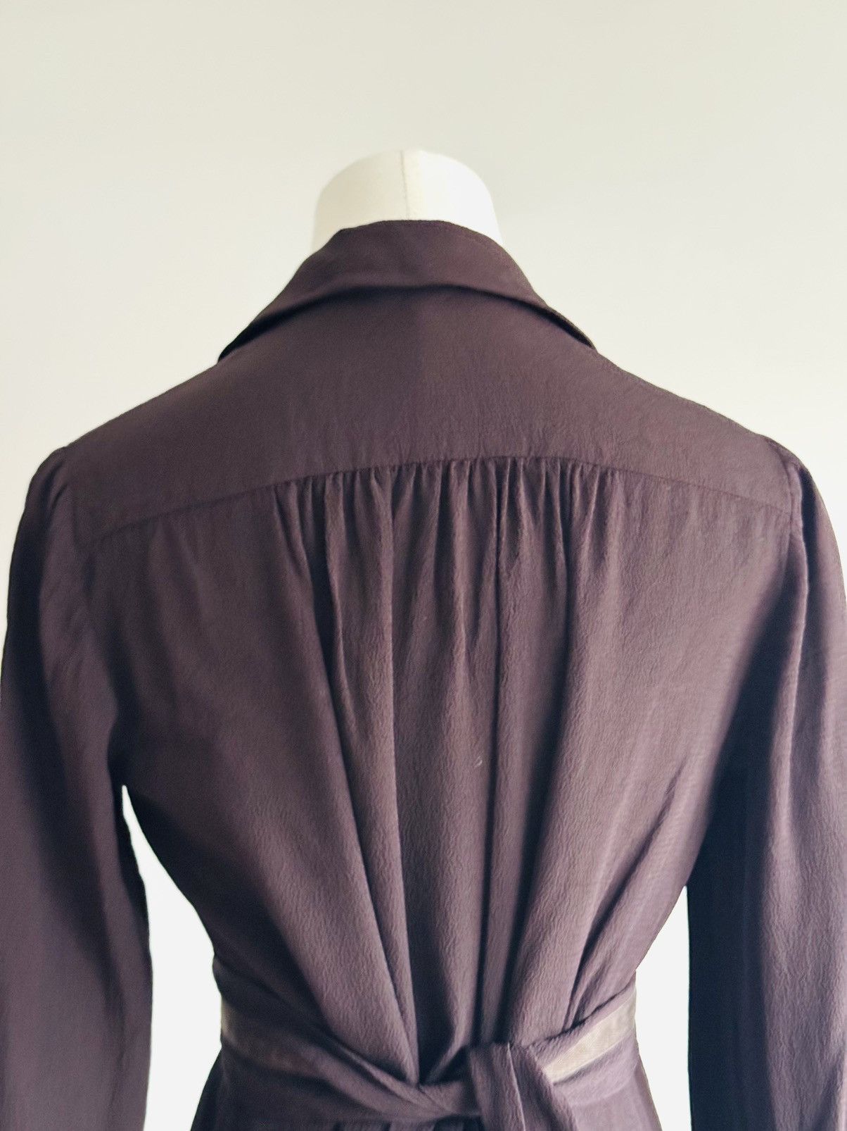 Prada Vintage Fall 2001 Chocolate brown Prada wrap blouse sz 40 Size S / US 4 / IT 40 - 8 Thumbnail