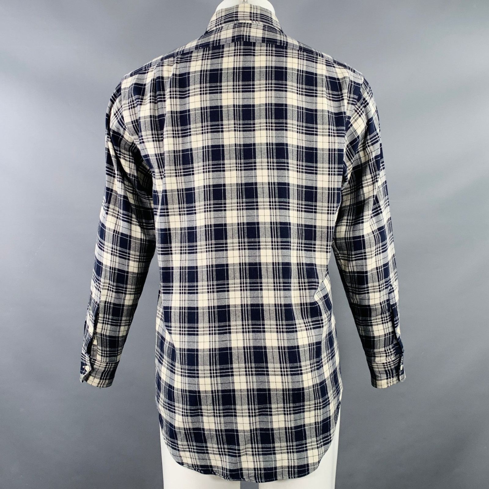 Polo Ralph Lauren Size S Marlowe Navy Cream Plaid One Pocket Long Sleeve Shirt Size US S / EU 44-46 / 1 - 3 Thumbnail