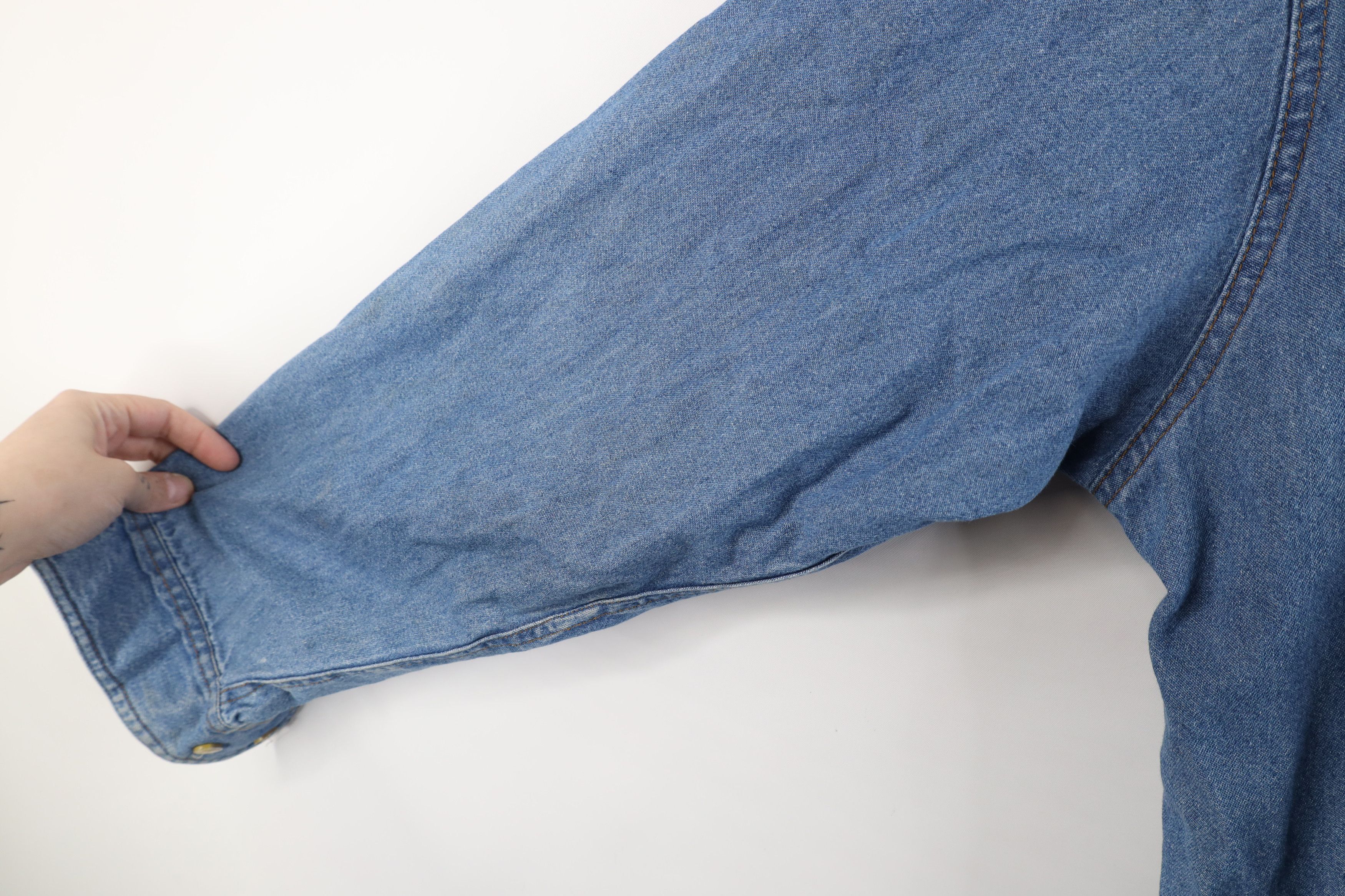 Vintage Vintage 90s Star Park Horse Racing Denim Jean Button Shirt Size US XL / EU 56 / 4 - 10 Thumbnail