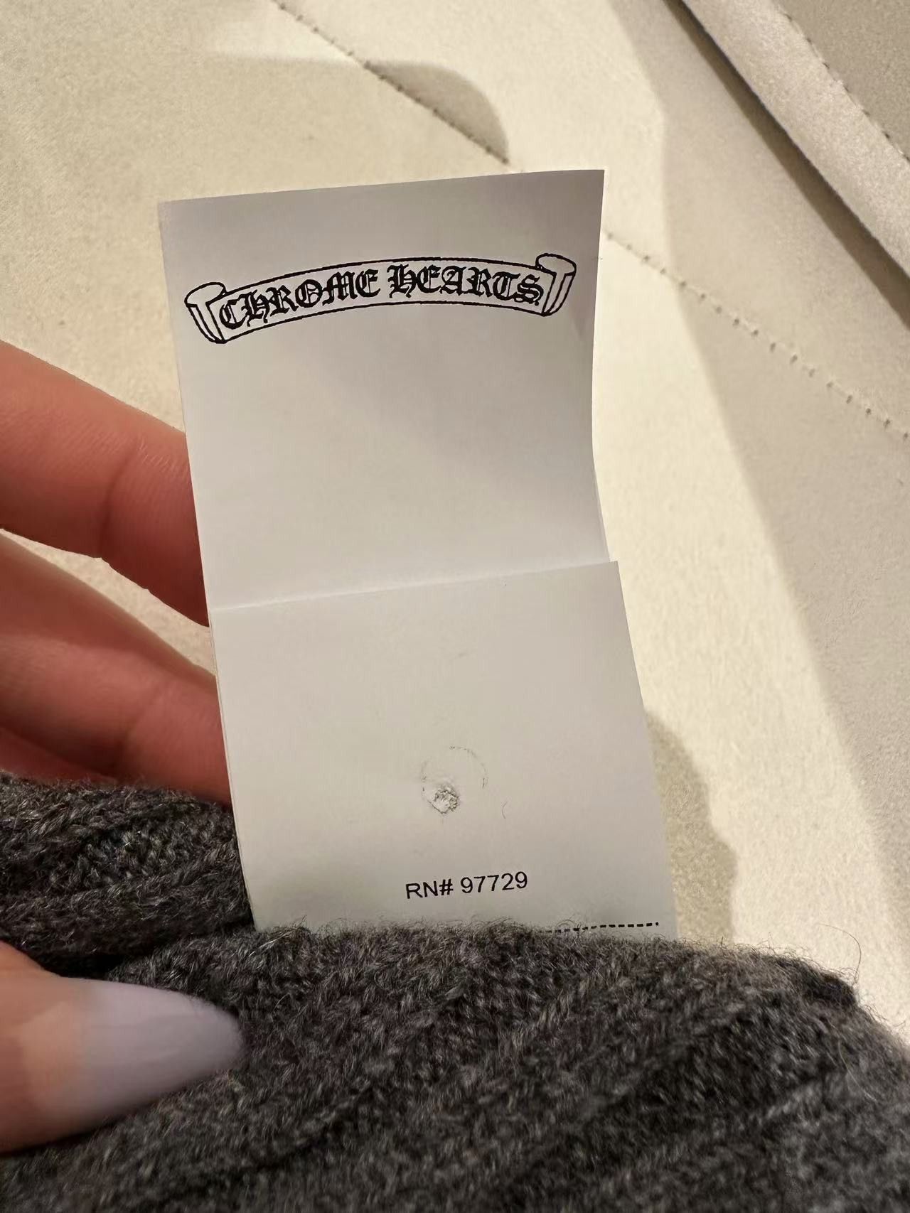 Chrome Hearts Chrome Hearts Gray Cashmere Leather Cross Beanie Size ONE SIZE - 9 Thumbnail