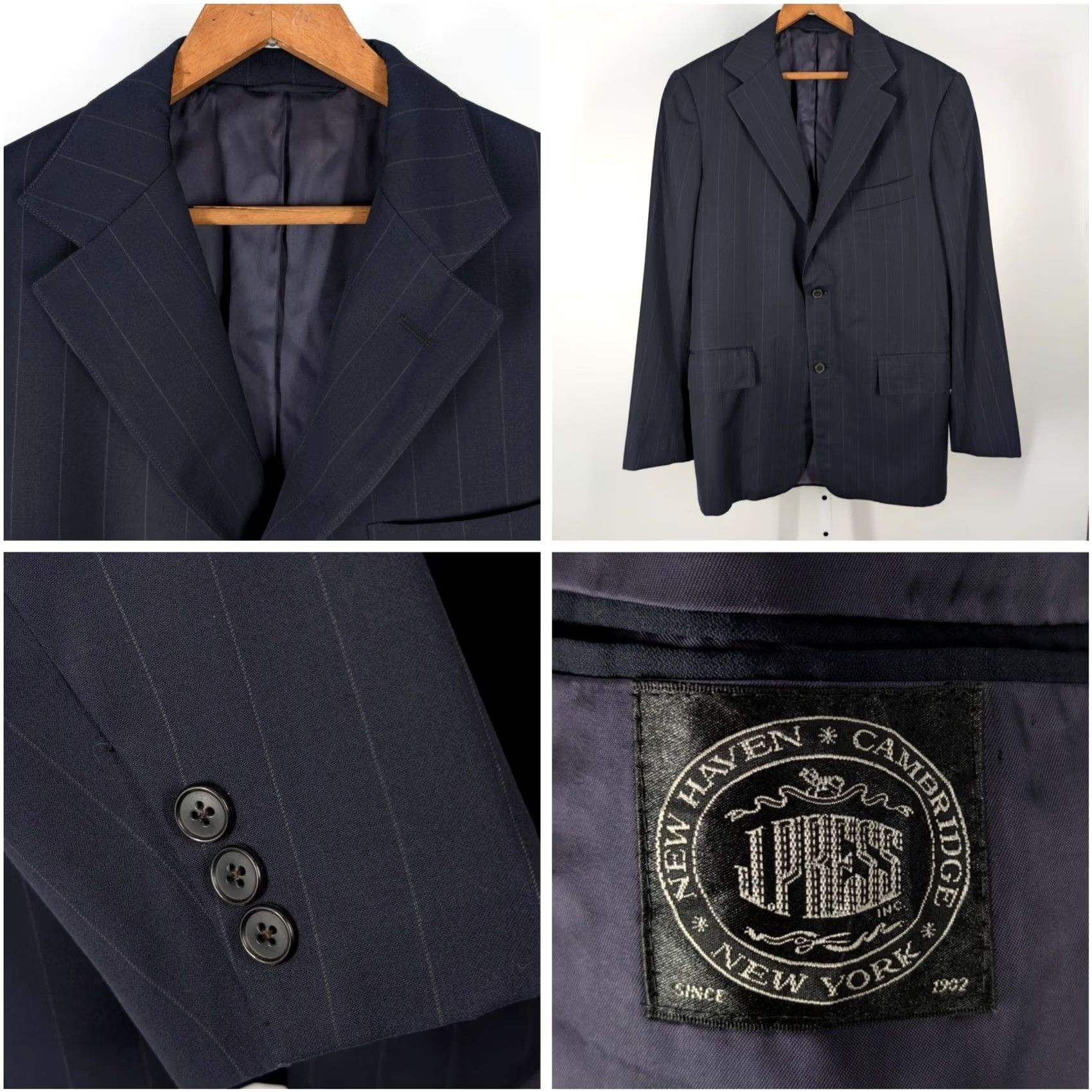 Vintage VINTAGE J. Press Blazer Navy Pinstripe 3 Button Wool 40 Men Blazer Jacket Ivy League American Made Men’s Size 40R - 2 Thumbnail