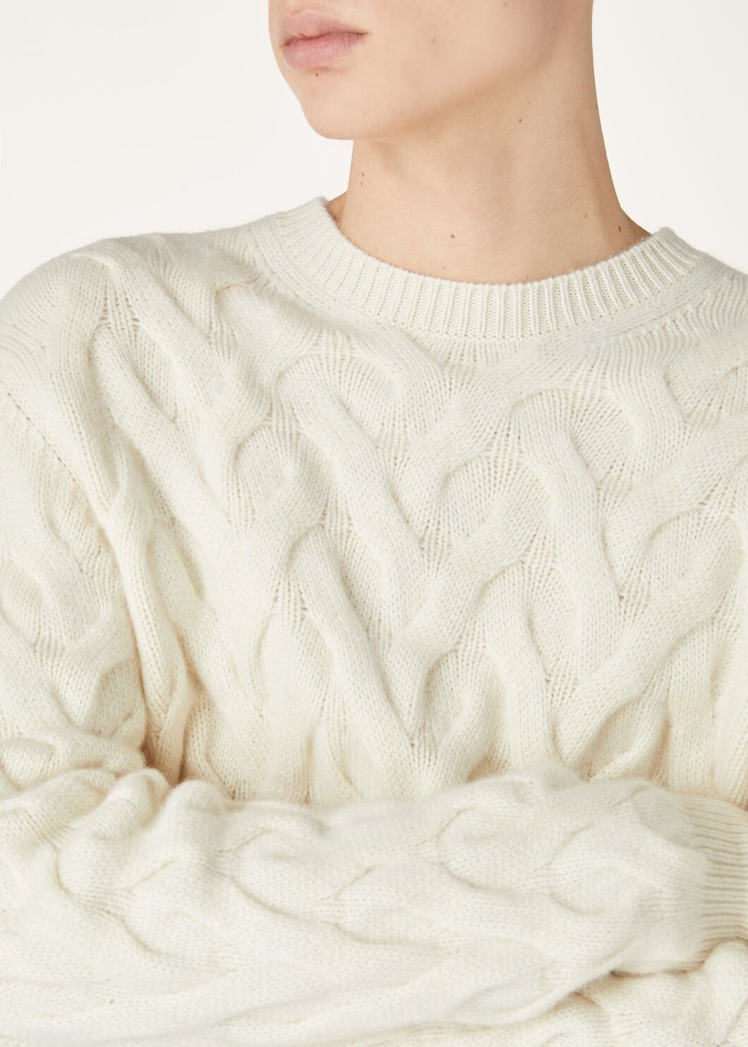 Loro Piana o1w1db10725 FAO4514 Cocooning Crewneck Sweater in White Size US S / EU 44-46 / 1 - 2 Thumbnail