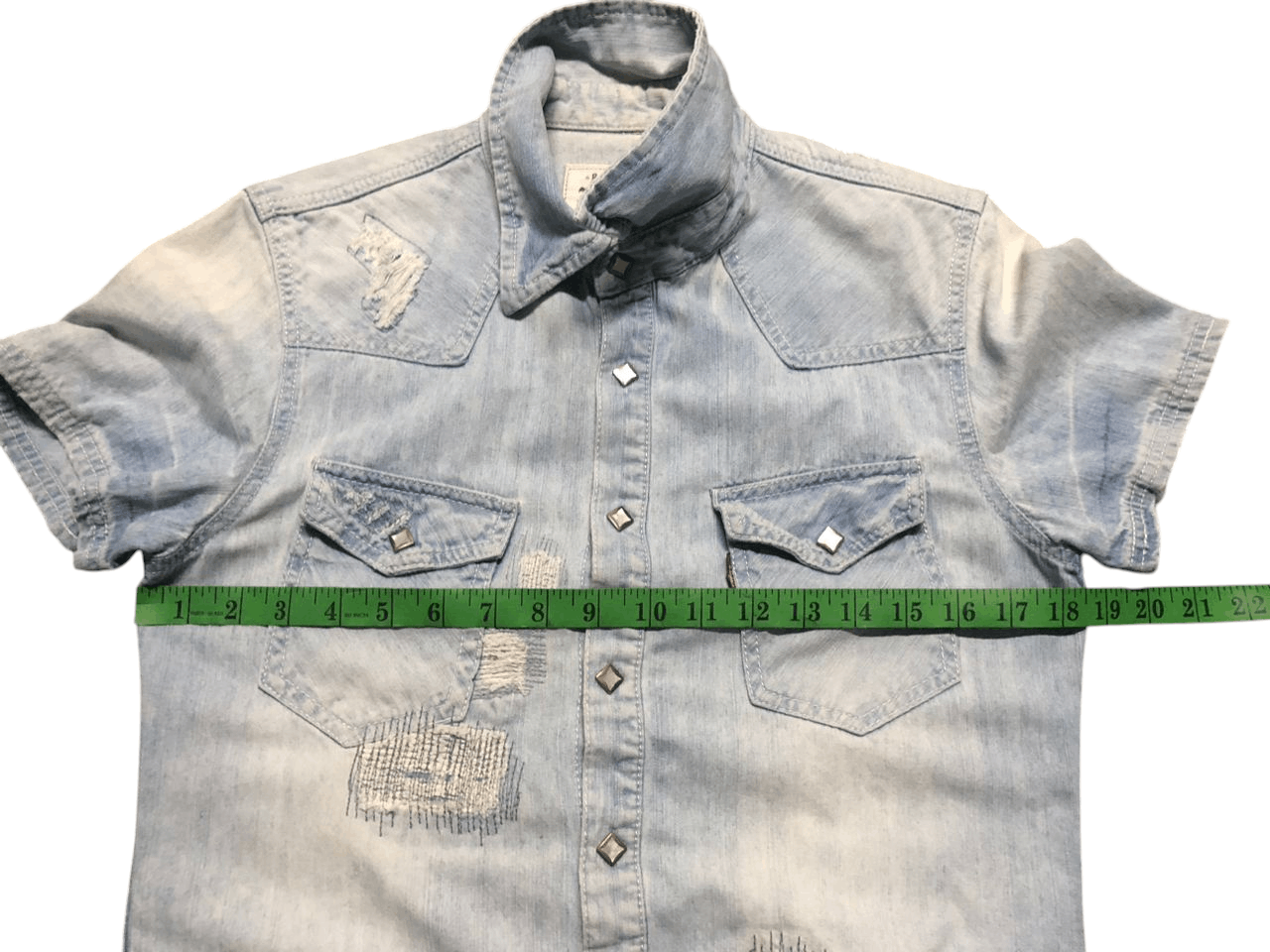 JACKROSE Jackrose Patchwork Denim Western Shirt Rare Design Size US S / EU 44-46 / 1 - 18 Thumbnail
