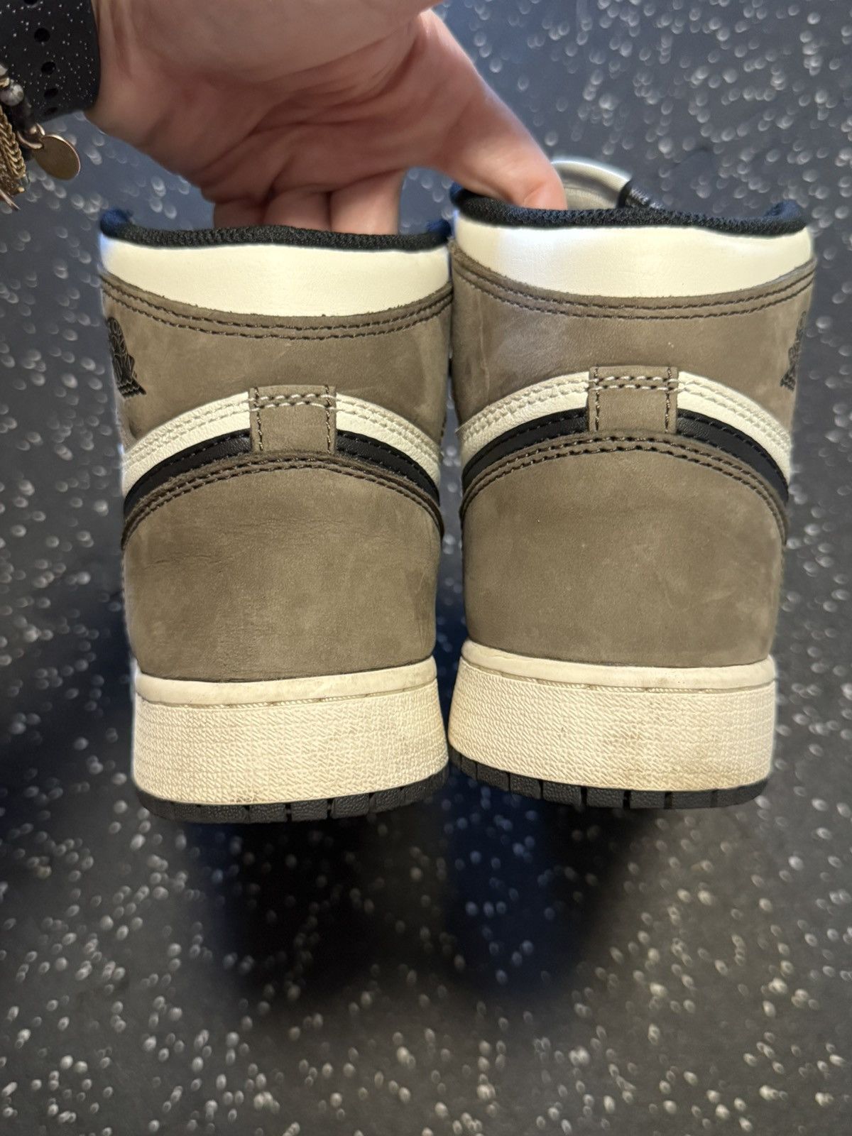 Jordan Brand × Nike Jordan 1 mocha pair of gently worn sneakers. Sz 5.5Y Size US 5.5 / EU 38 - 5 Thumbnail