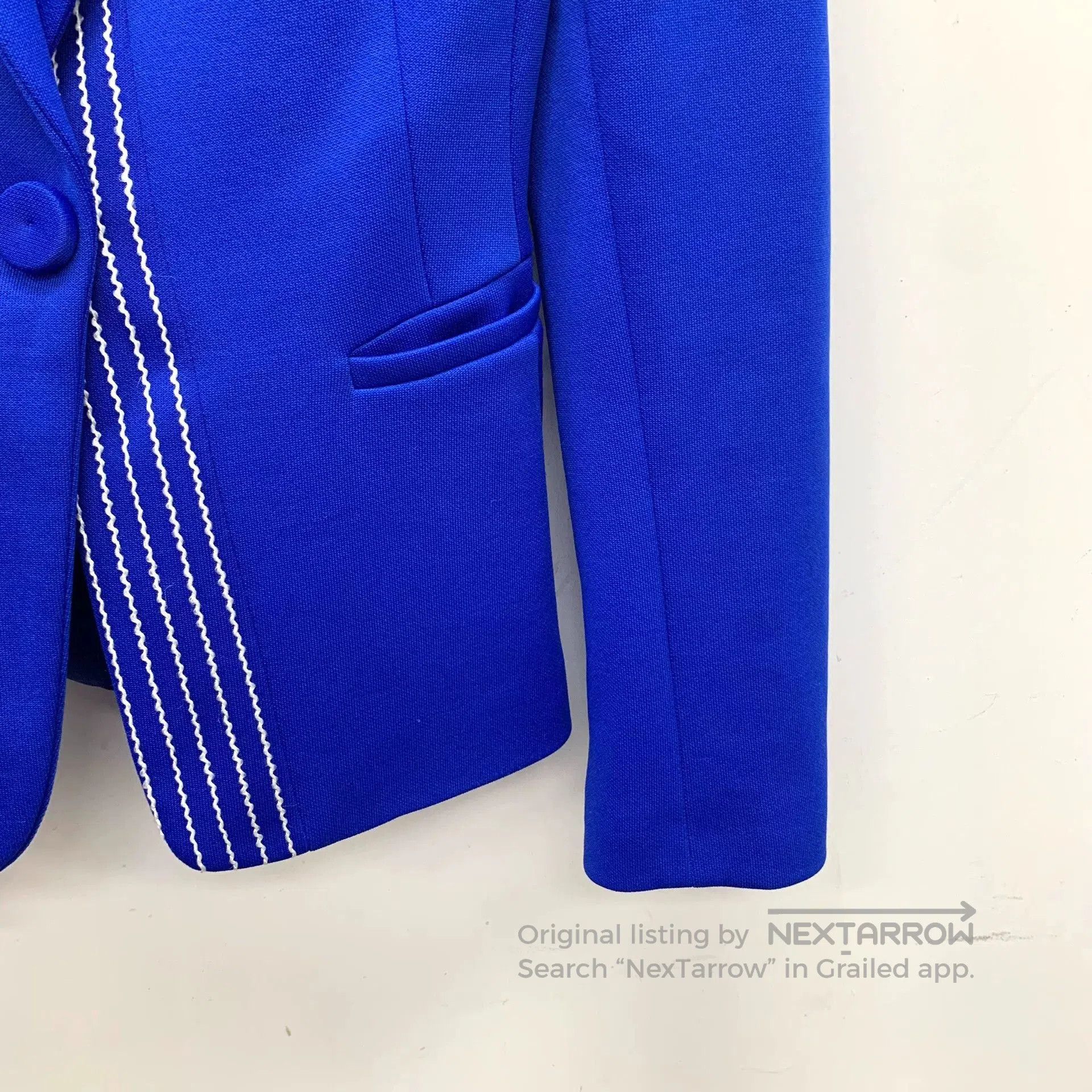 Pinko Pinko Dark Blue Cotton Lapel Single-Button Blazer. Size S / US 4 / IT 40 - 4 Thumbnail