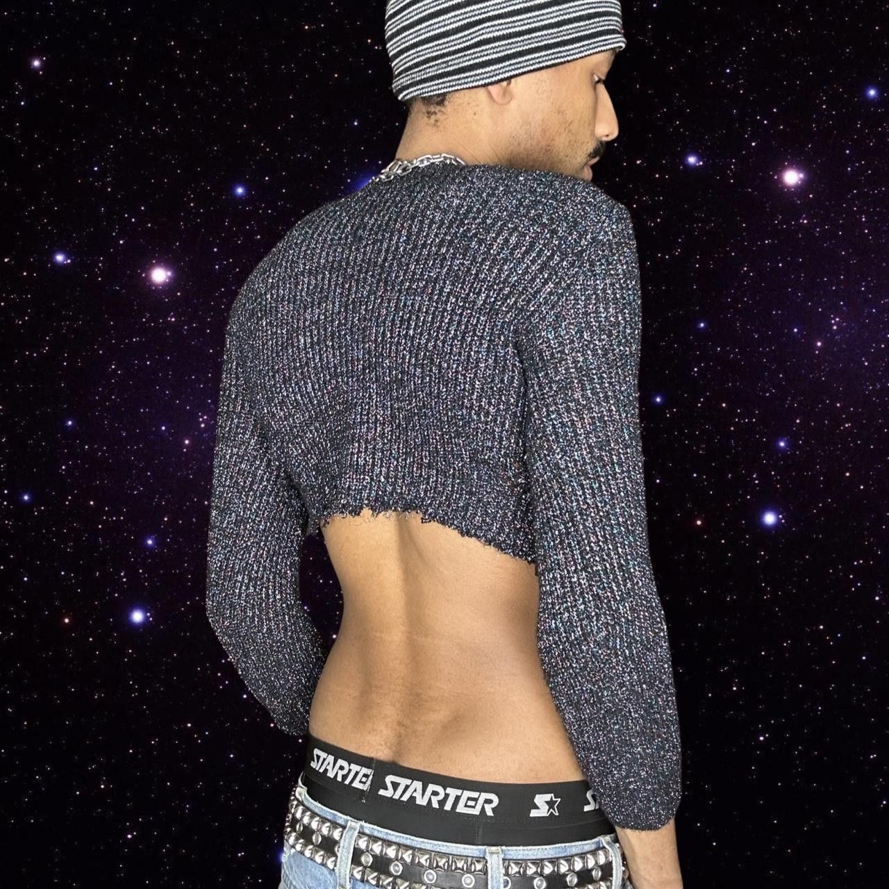 Other ASTROBOI* BLACK METALLIC CHUNKY KNIT SWEATER MEDIUM Size US M / EU 48-50 / 2 - 5 Thumbnail
