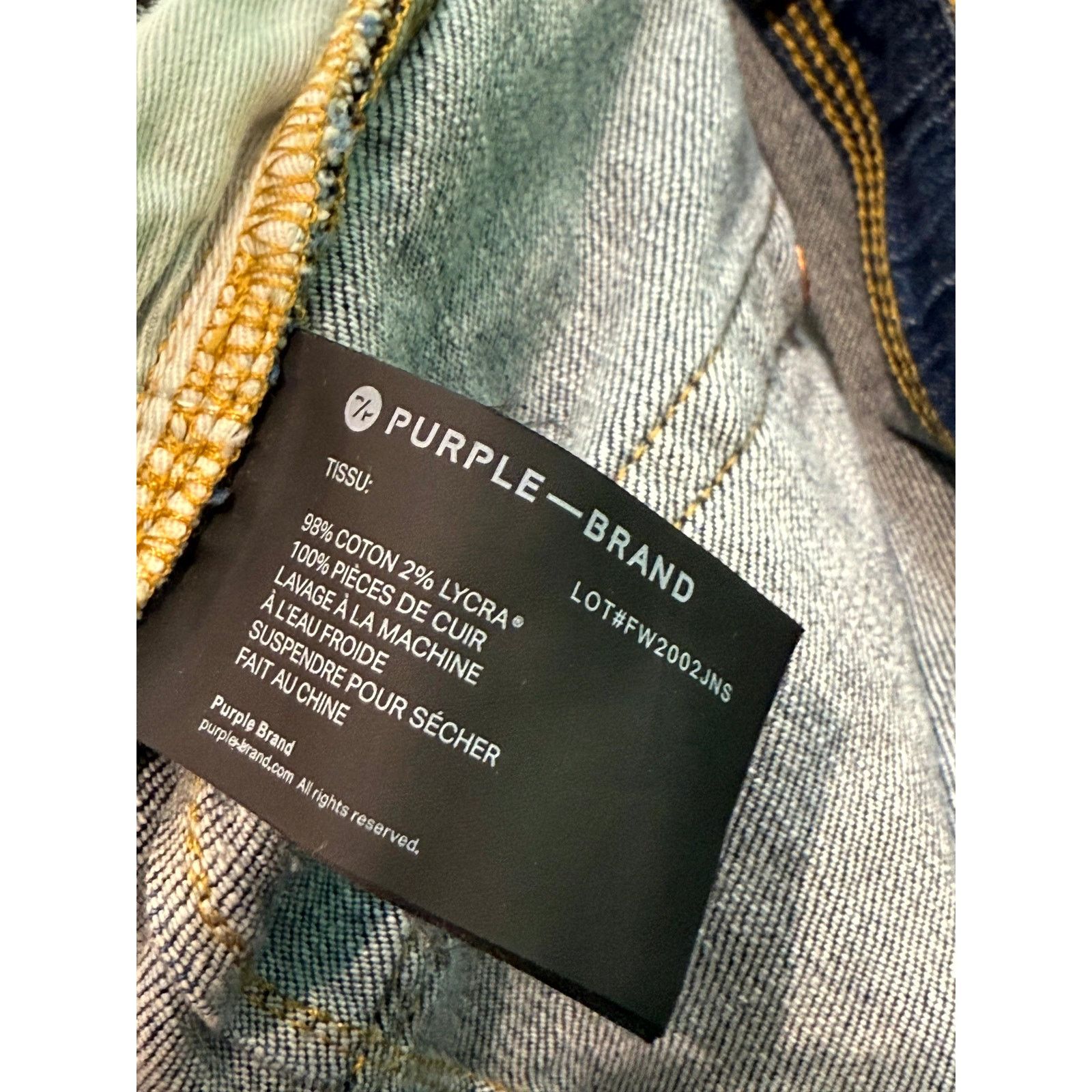 Purple Purple Splatter Dark Wash Jeans Size US 36 / EU 52 - 5 Thumbnail