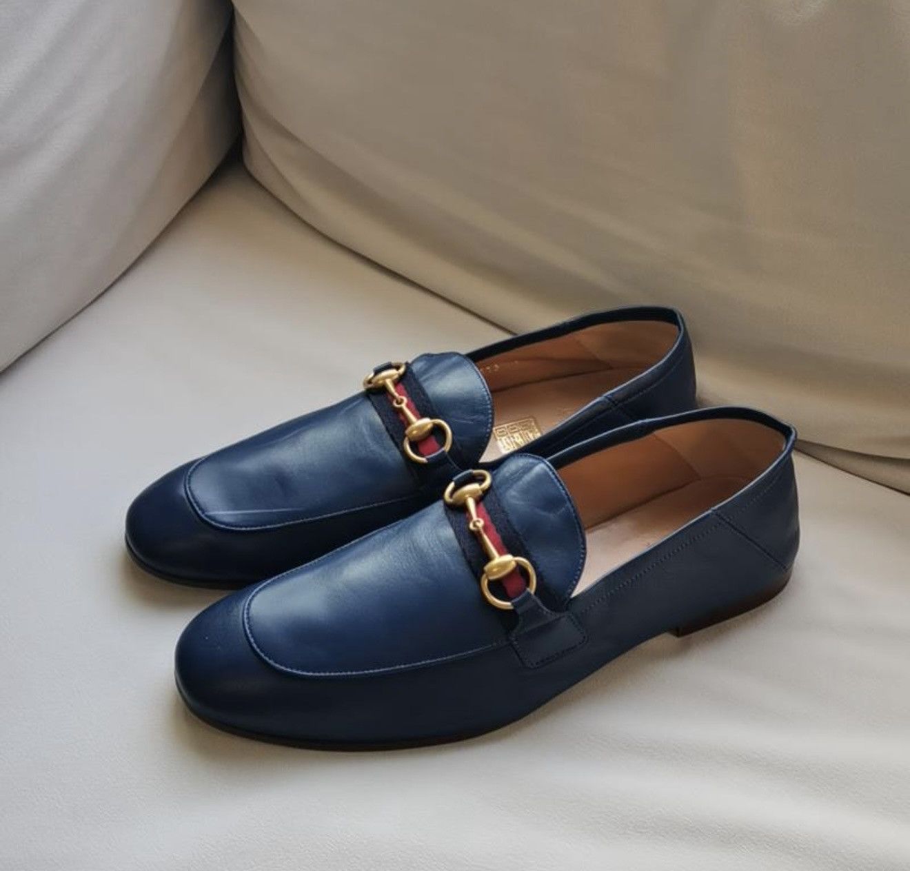 Gucci Gucci Leather Loafers with Horsebit and Web Strap 0079 Size US 8.5 / EU 41-42 - 1 Thumbnail