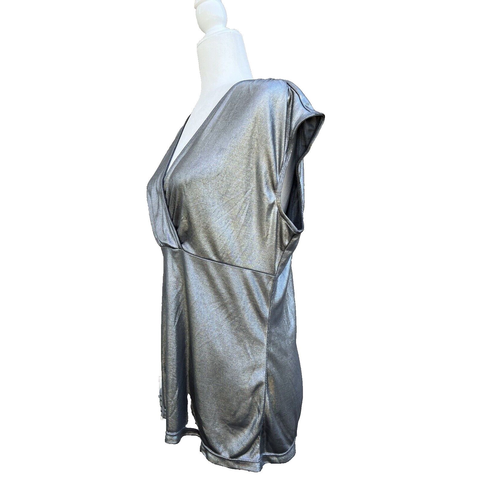 Ann Taylor Ann Taylor women silver top business party size XL A000188 Size XL / US 12-14 / IT 48-50 - 2 Thumbnail